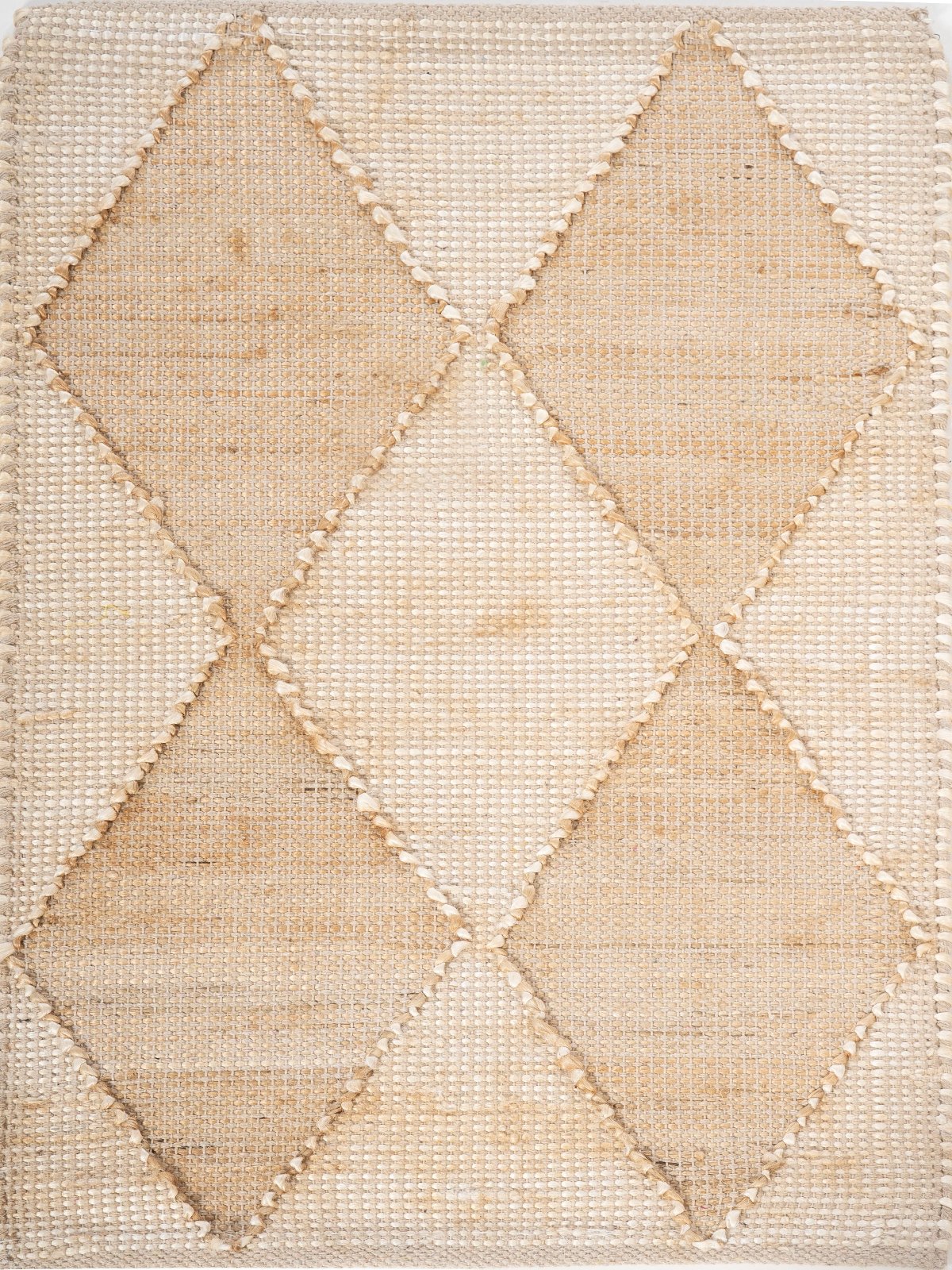 Geometric Harmony Cotton and Jute Rug cotton-jute rug in neutral tones