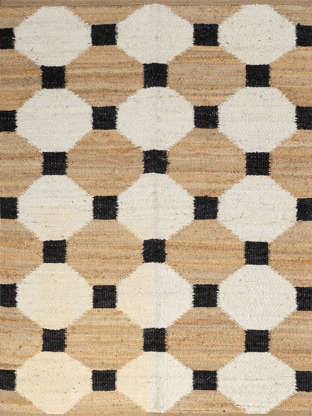 Geoweave Jute Rug jute rug in neutral tones, overhead view