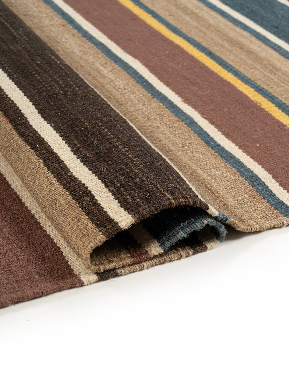 Global Stripe Wool Kilim Rug - additional product view showing the wool rug