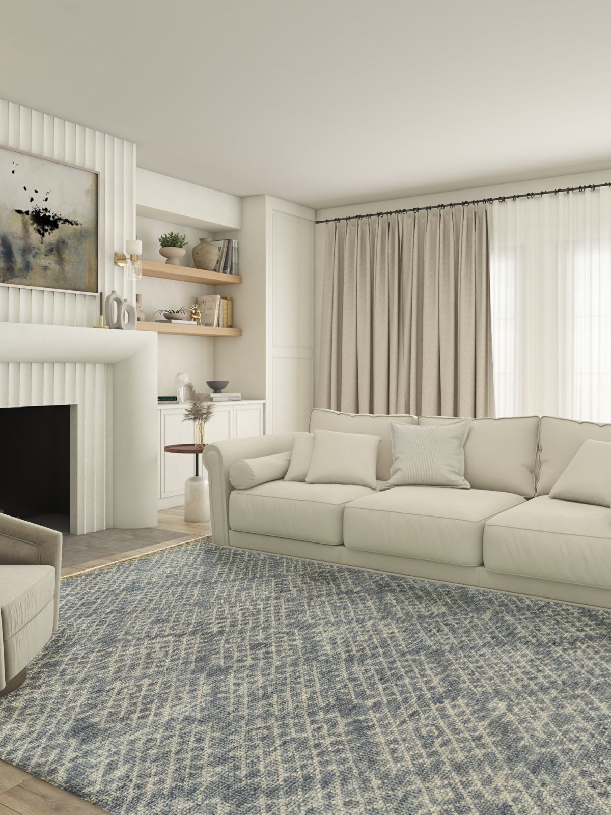 Grey Mystique - additional product view showing the wool rug