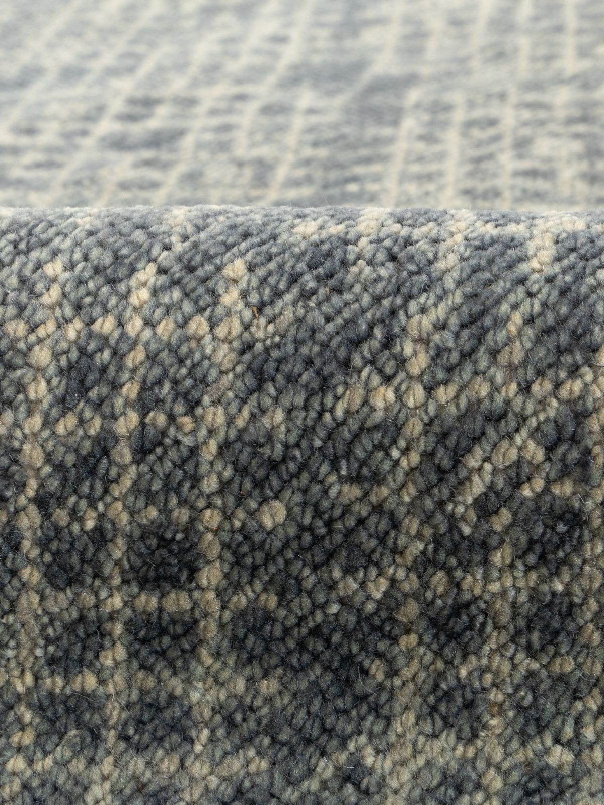 Grey Mystique detail showing the textured wool surface and finishing