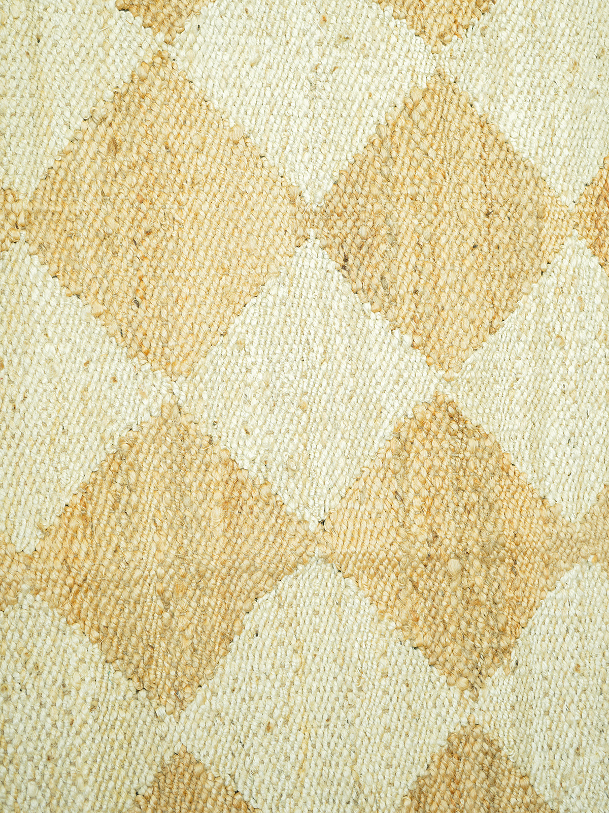 Hampton Harlequin Handwoven Hemp Rug close-up showing the hemp weave and geometric motif