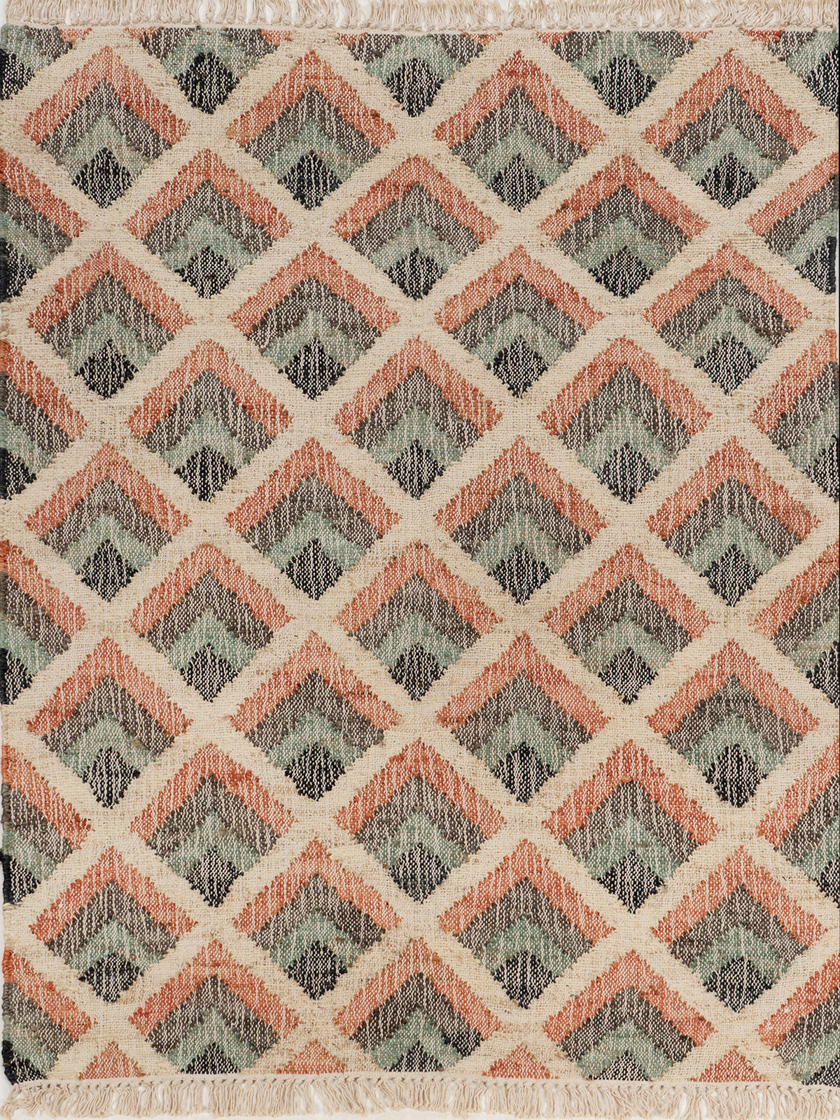 Harlequin Diamond Flatweave Rug jute rug in multicoloured tones