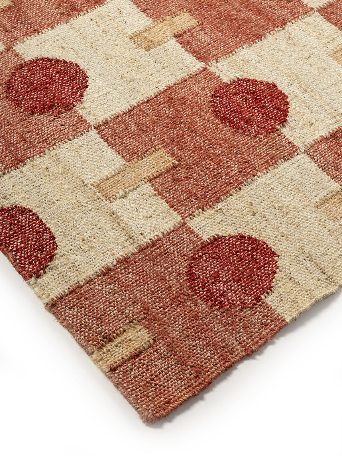 Harvest Moon Jute Rug close-up showing the jute weave and geometric motif