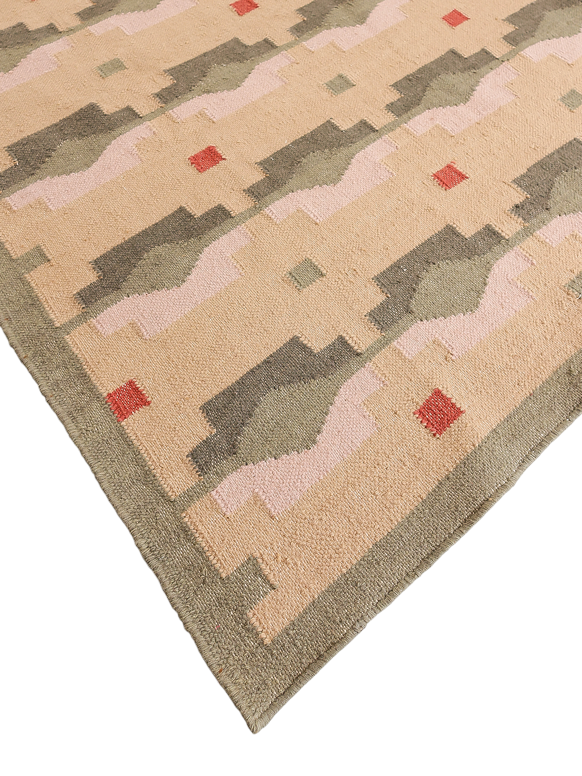 Horizon Flatweave Rug close-up showing the wool weave and striped pattern