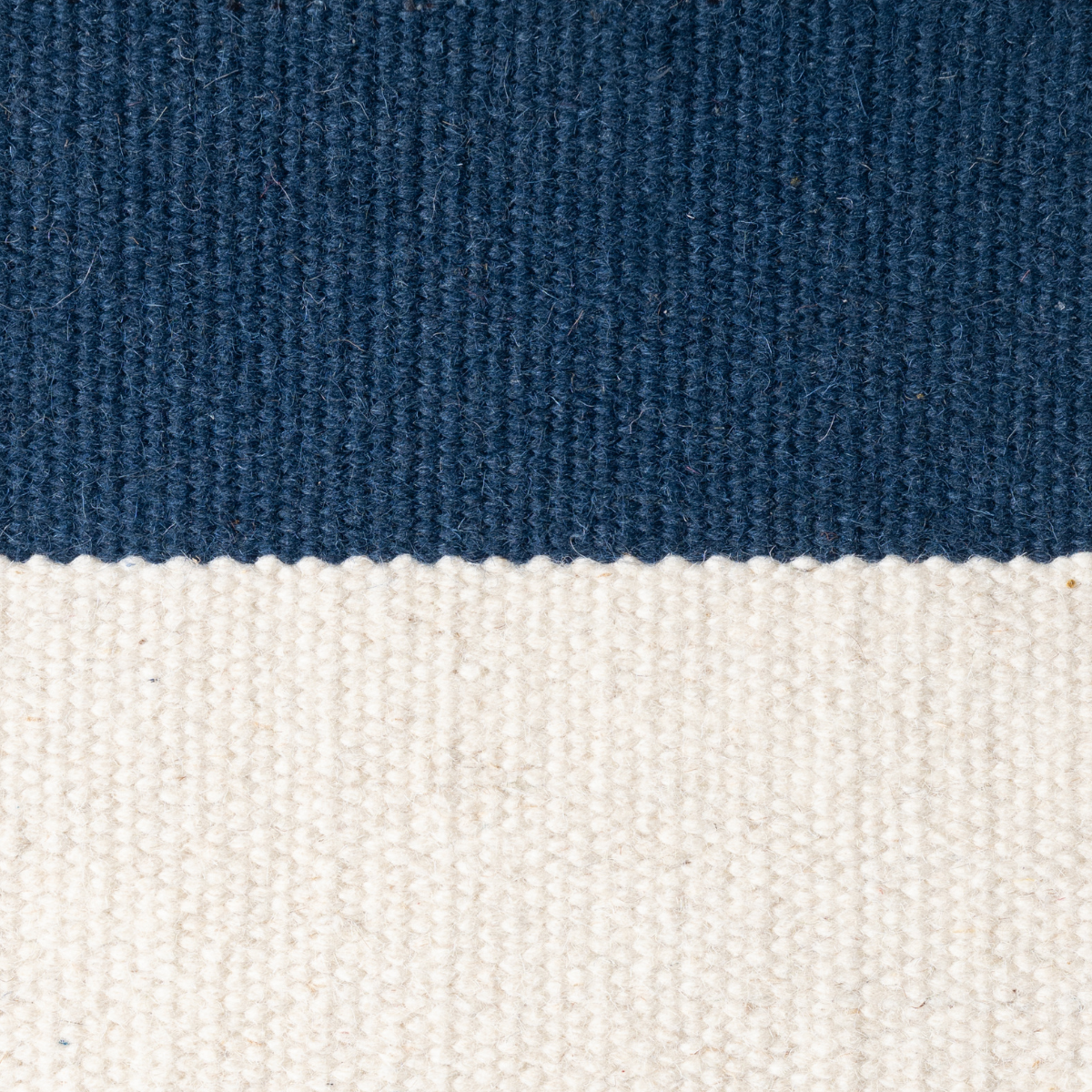 Horizon : Midnight close-up showing the nz wool weave and striped pattern