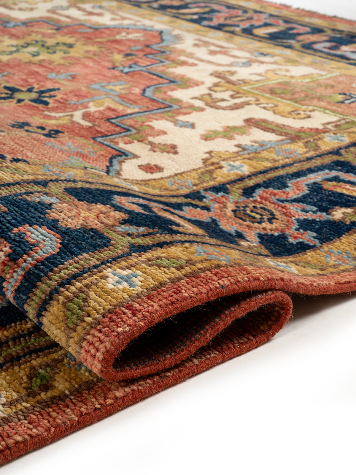 Imperial Medallion Wool Rug - additional product view showing the handspun wool rug