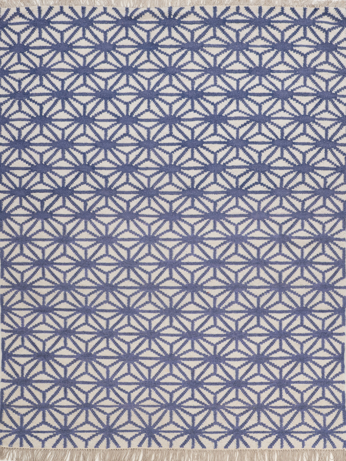 Indigo Starburst Flatweave Rug wool rug in blue tones
