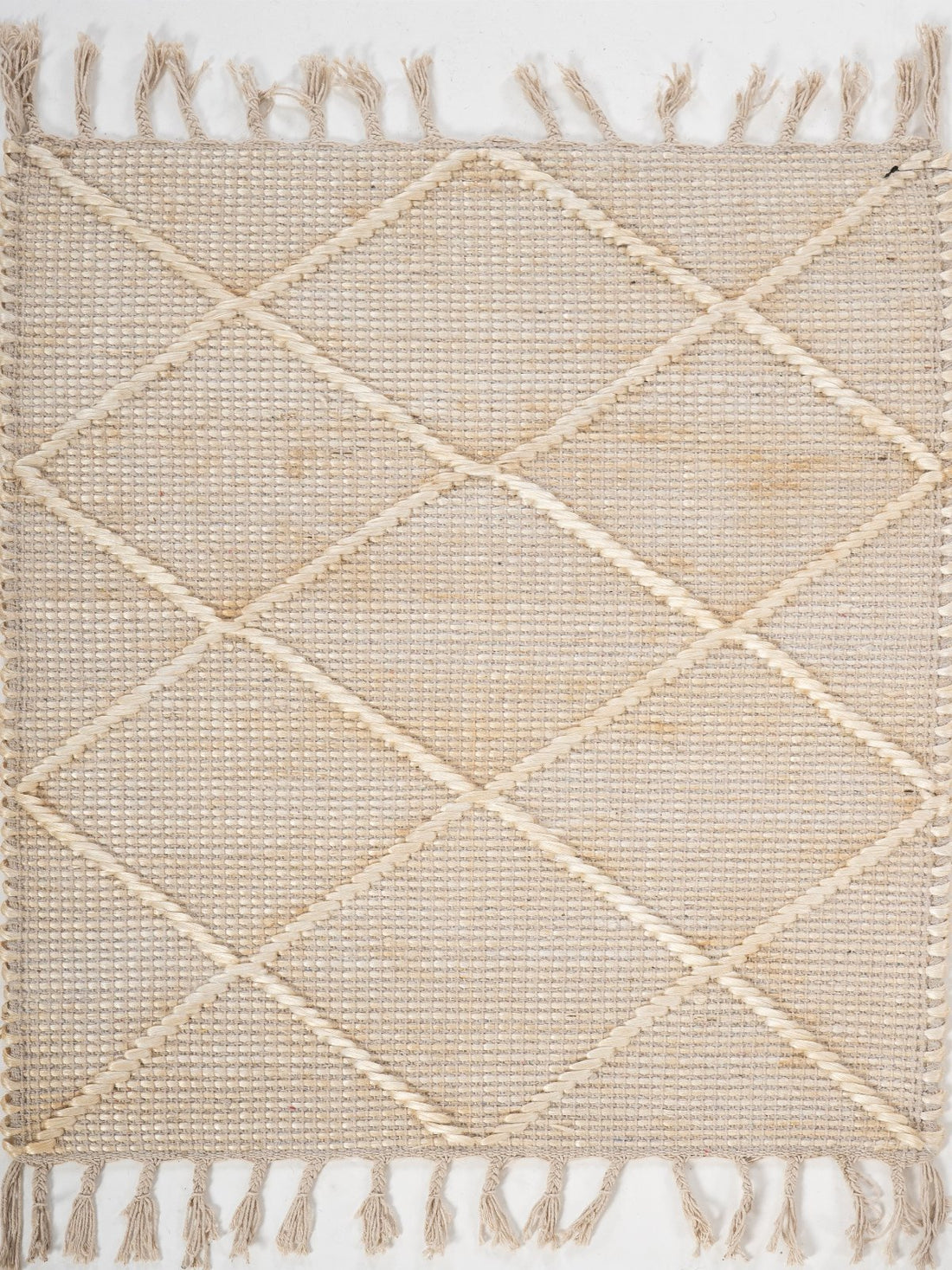 Ivory Diamond Wool Rug | Diamond Ivory Wool Rug - Aarohana Home