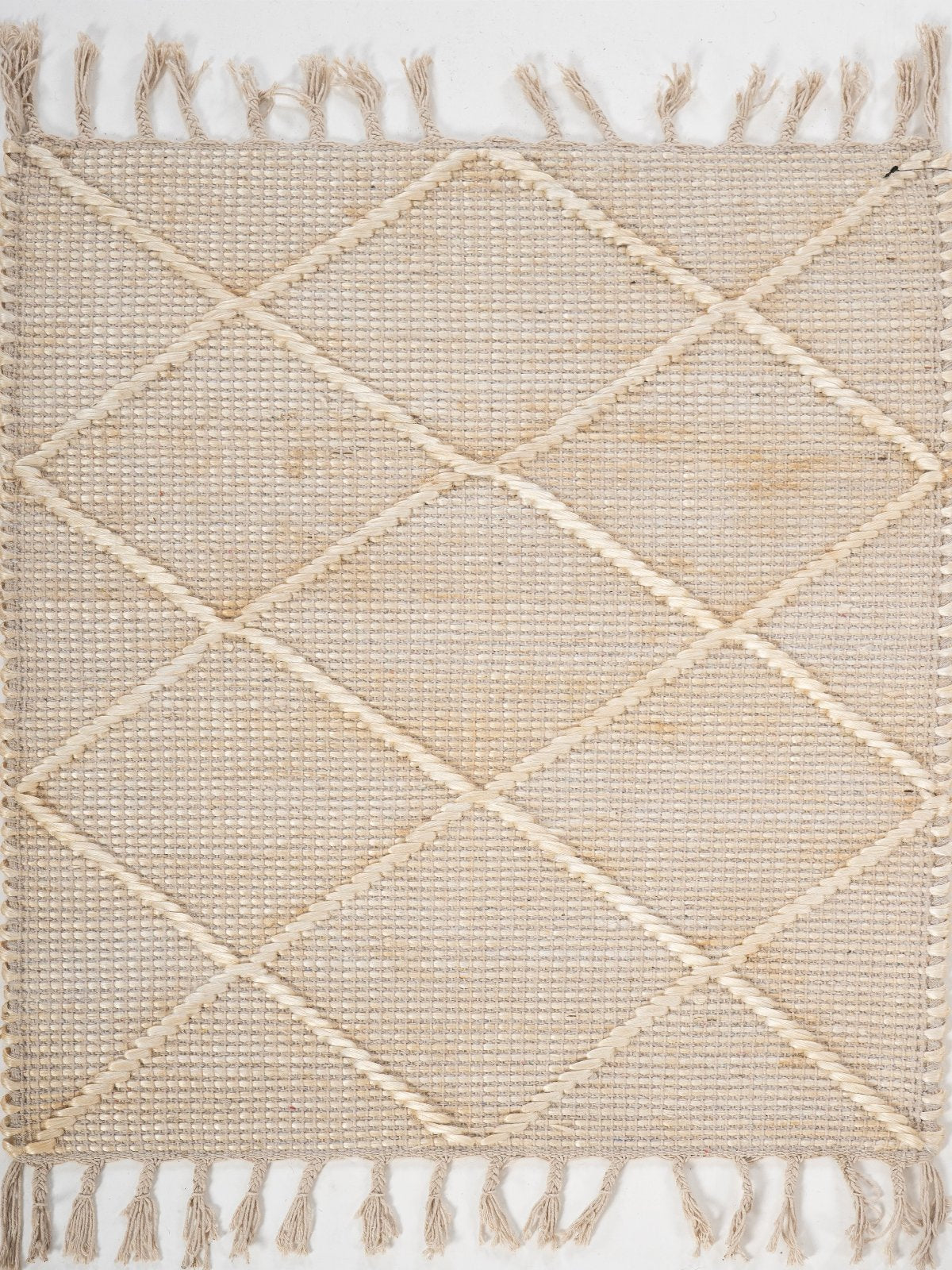 Ivory Diamond Wool Rug wool rug in neutral tones