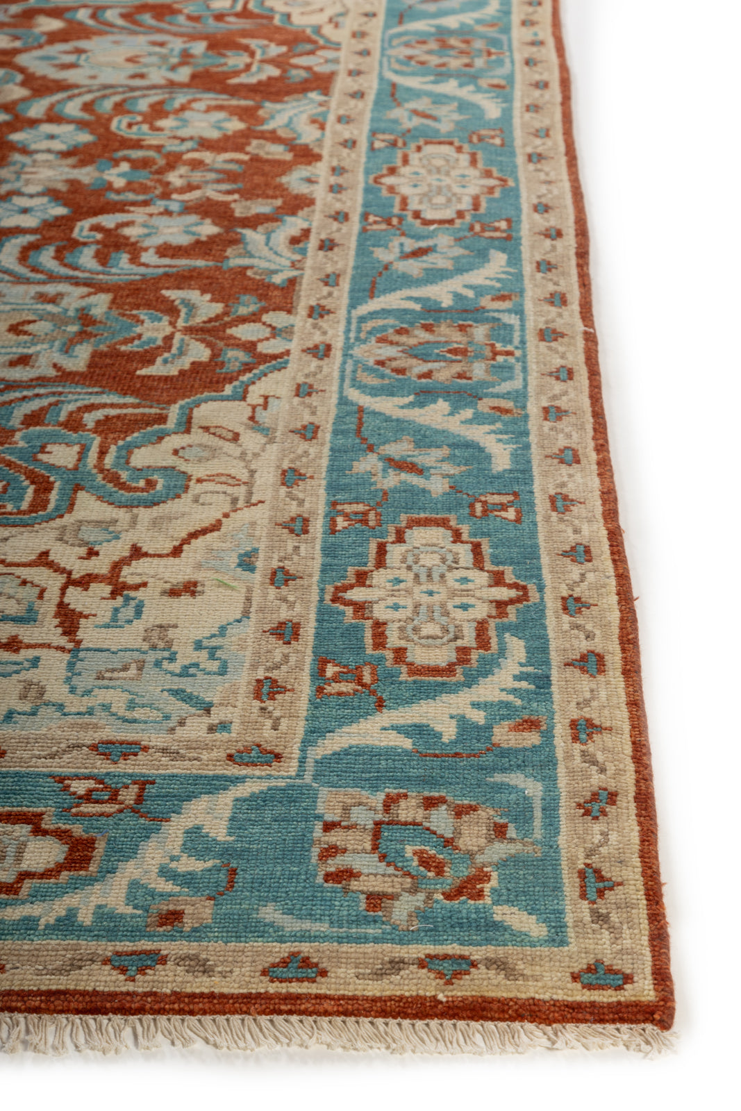 Izmir Serenity Rug wool rug styled in a living room interior