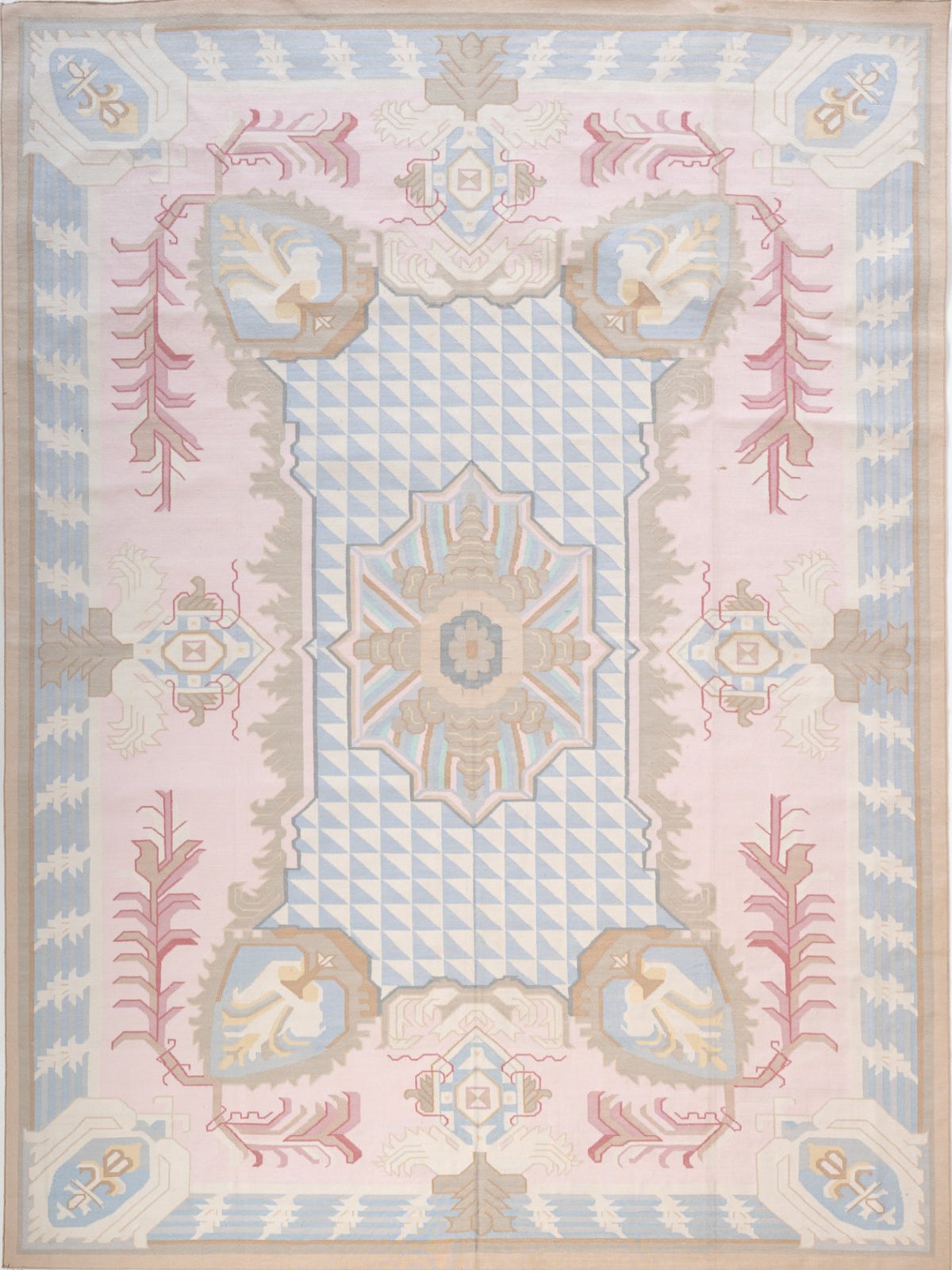 Jaipur Reverie: Handwoven Punja Dhurrie Rug cotton rug in multicoloured tones