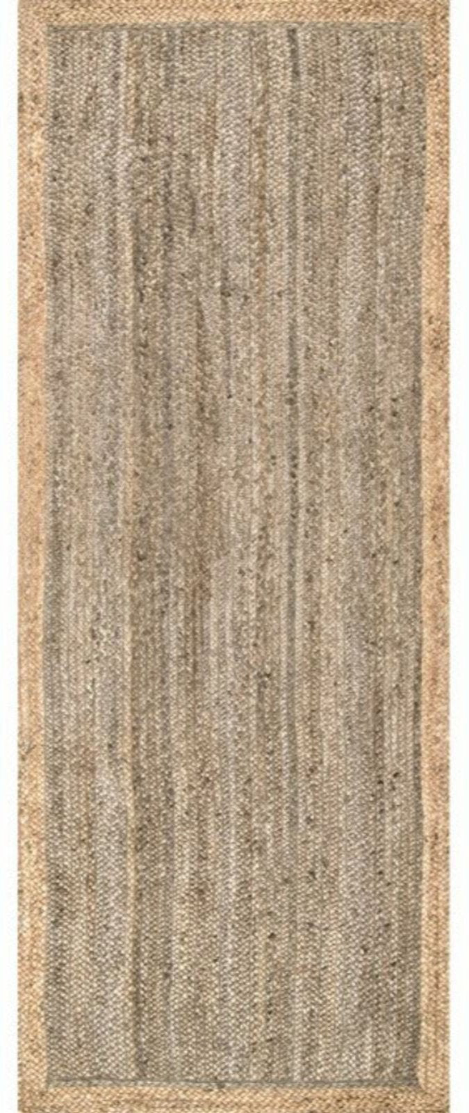 Juba Jute Bordered Runner-Brown in jute