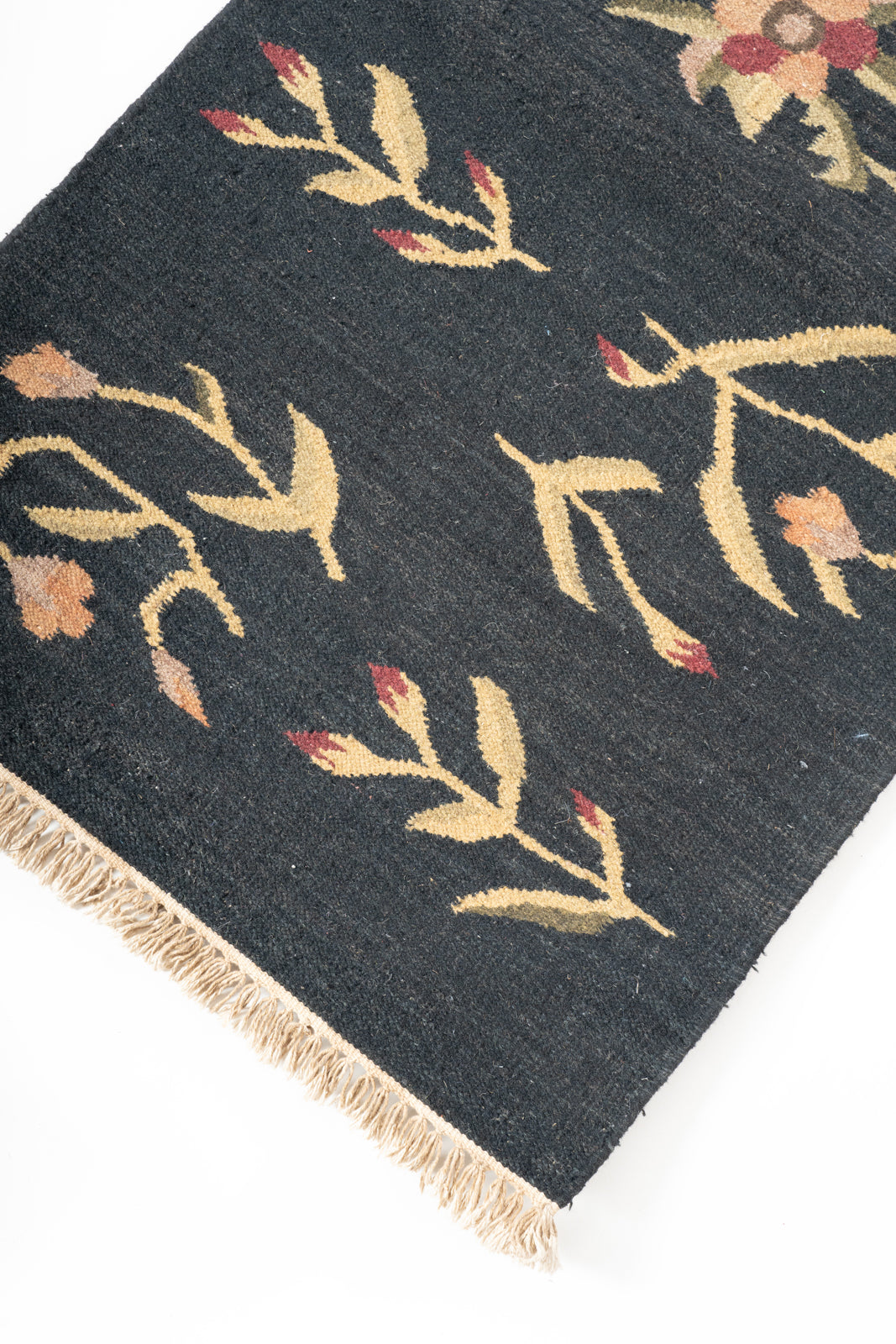 Kashgar Night Wool Runner close-up showing the wool weave and traditional surface