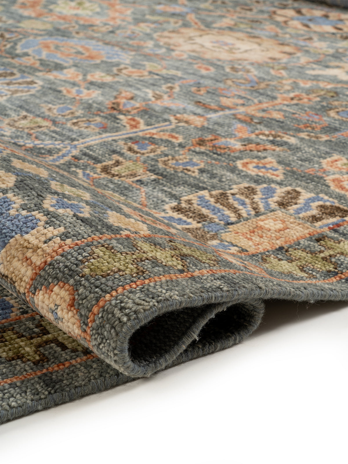 Kashmir Bloom Wool Rug - additional product view showing the handspun wool rug