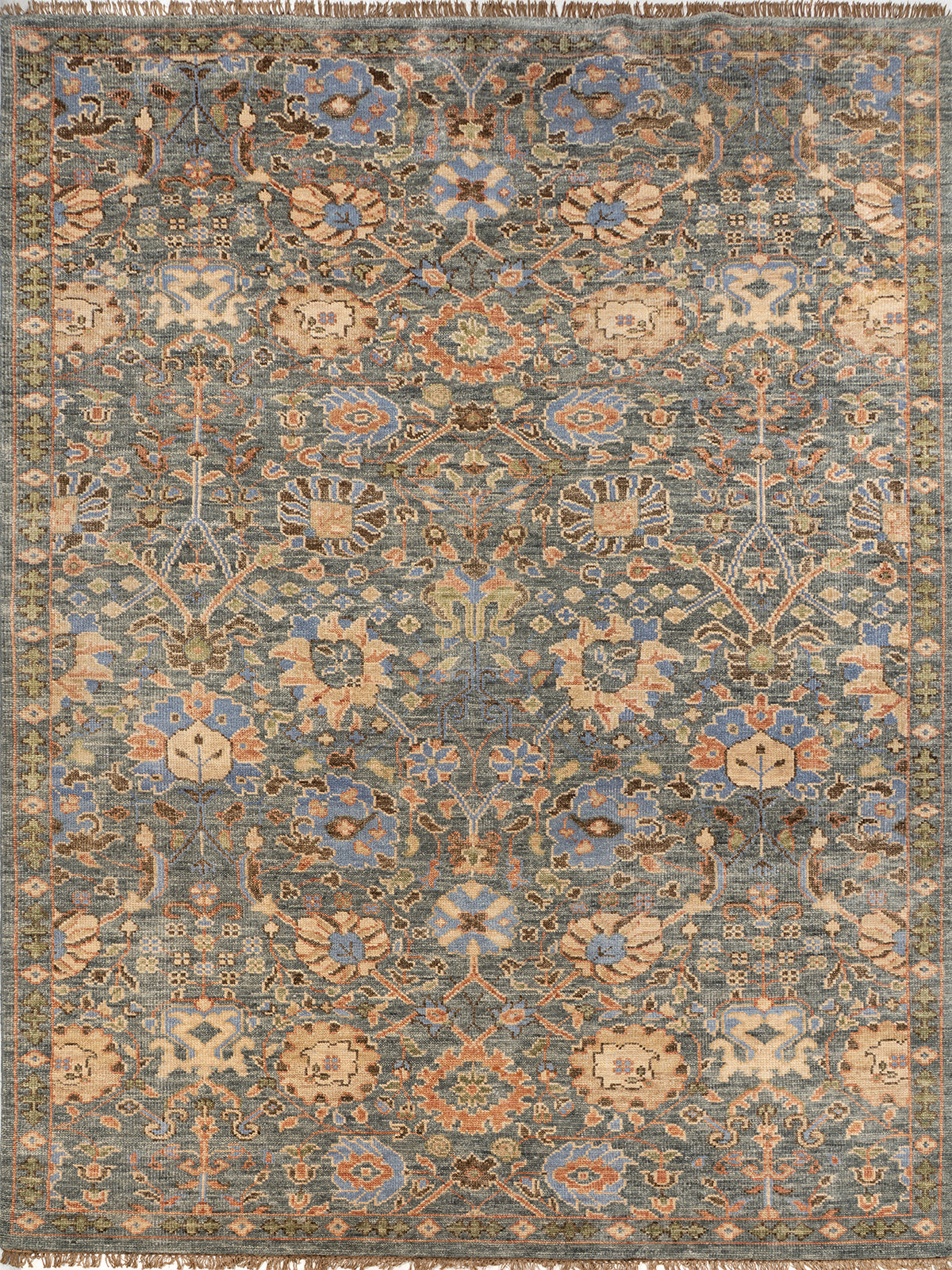 Kashmir Bloom Wool Rug handspun wool rug in multicoloured tones