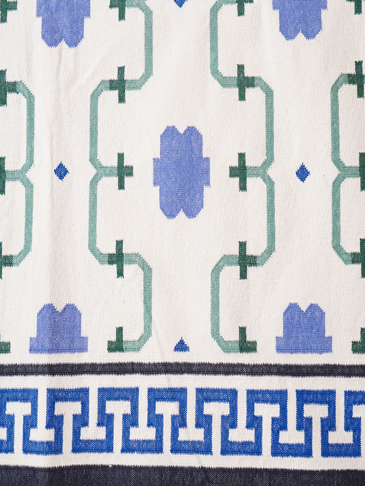 Keyed Rajput Heritage Rug-Blue - additional product view showing the wool rug