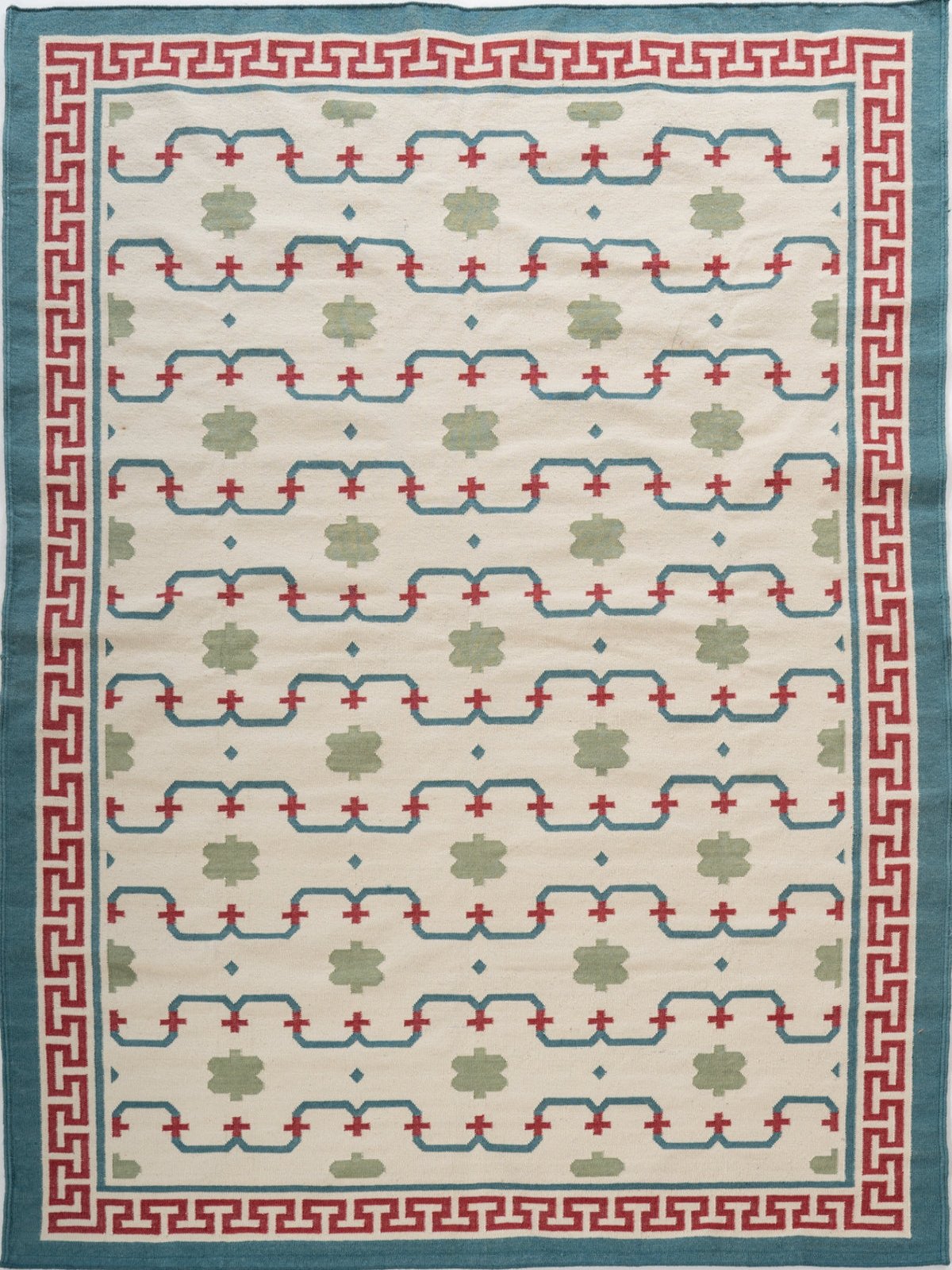 Keyed Rajput Heritage Rug wool rug in multicoloured tones, overhead view