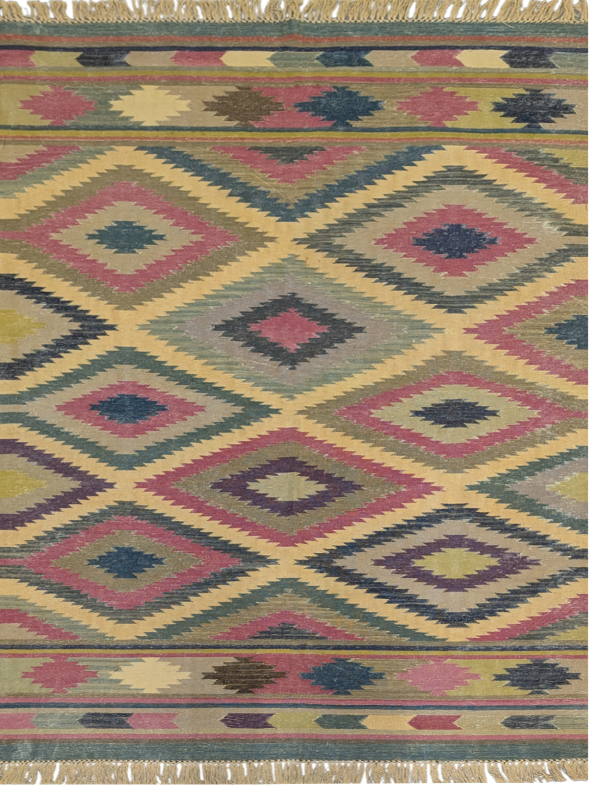 Kilim Legacy Flatweave Rug cotton rug in multicoloured tones