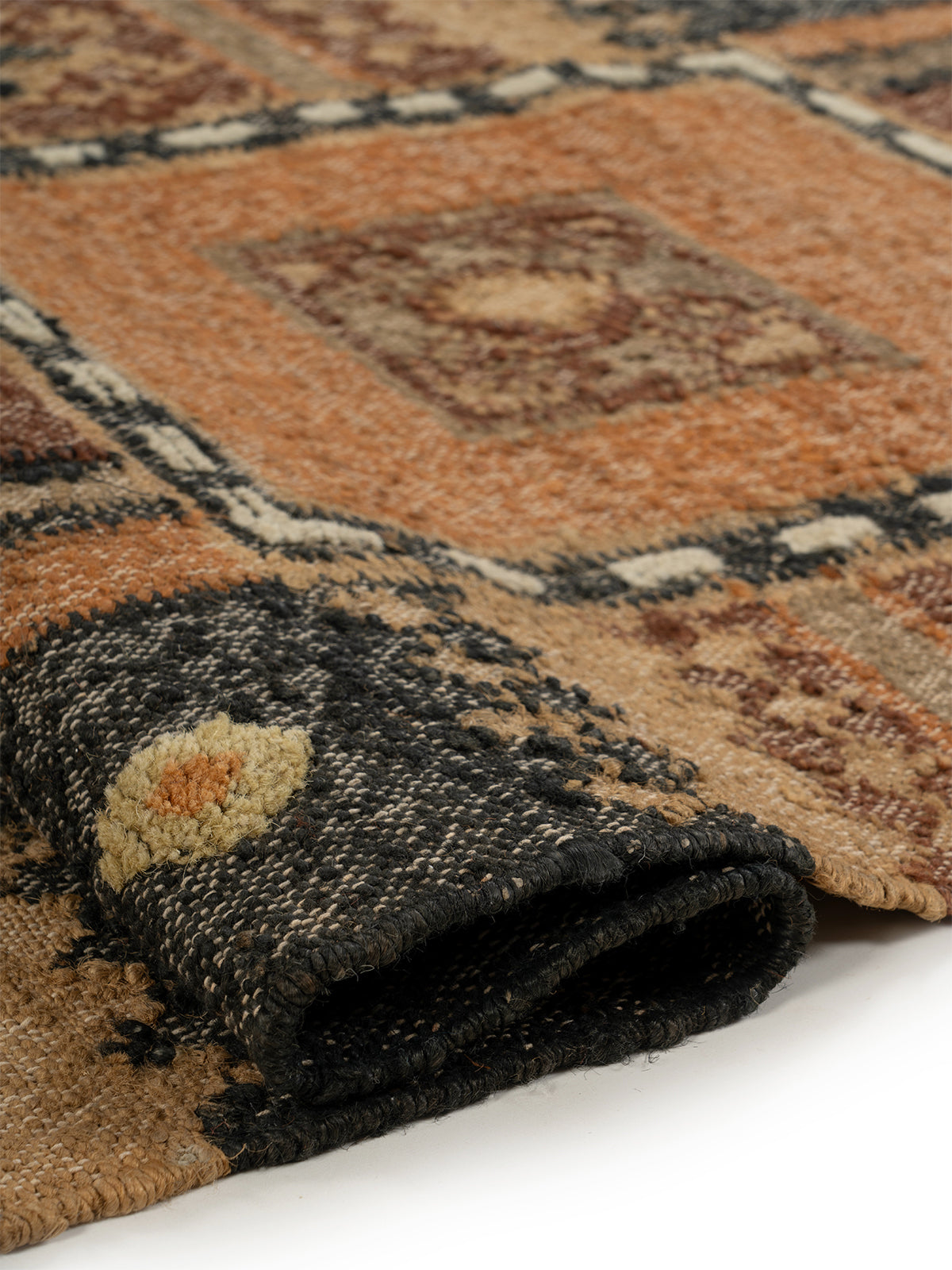 Kilim Patchwork Block Rug - additional product view showing the jute rug