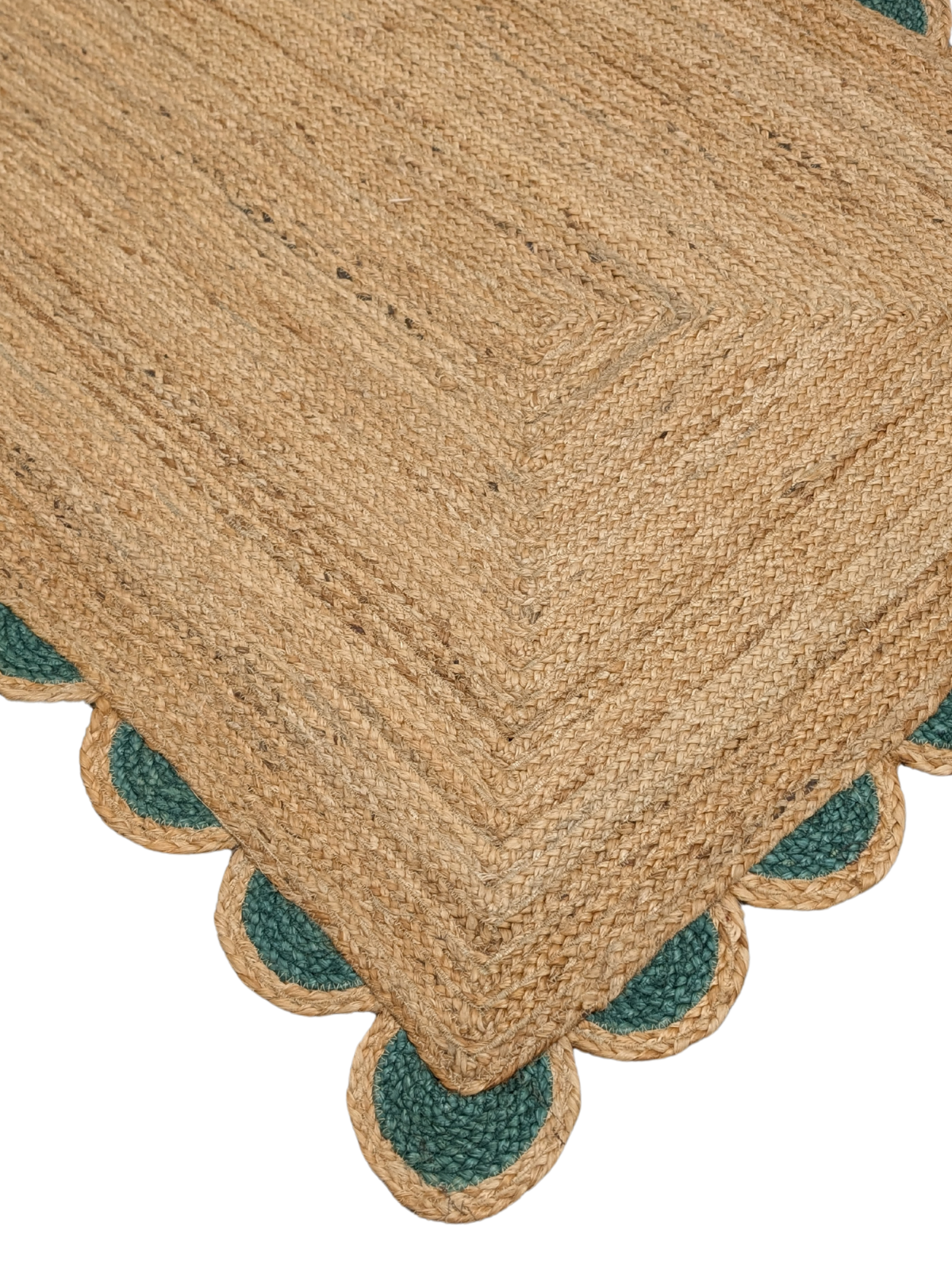 Kribi scalloped jute area rug-Sage close-up showing the jute weave and surface texture