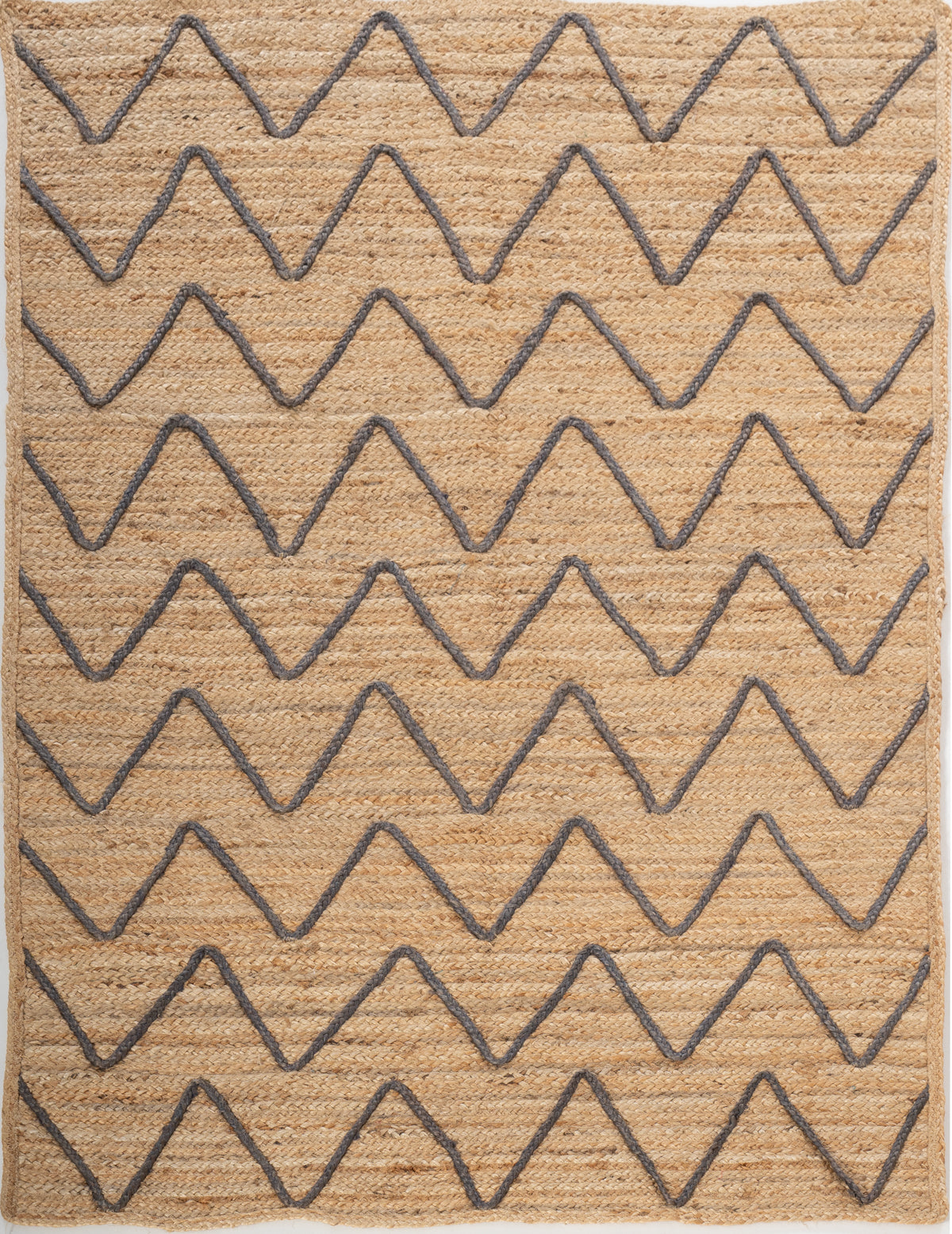 Lagos Zig Zag Braided Rug-Brown jute rug in brown tones