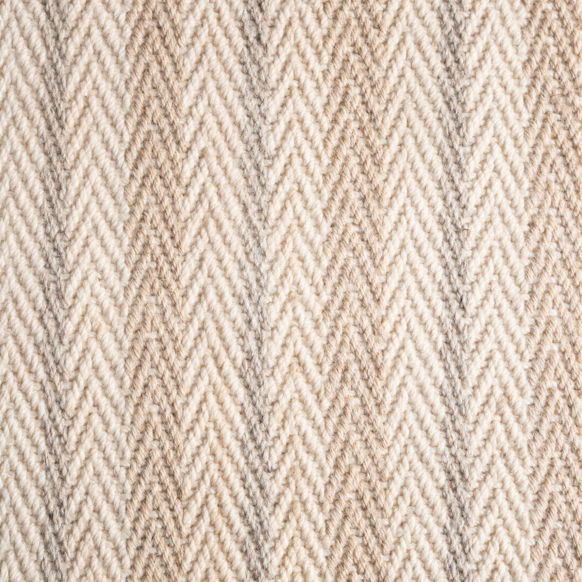 Lakeland Herringbone wool rug in neutral tones, overhead view