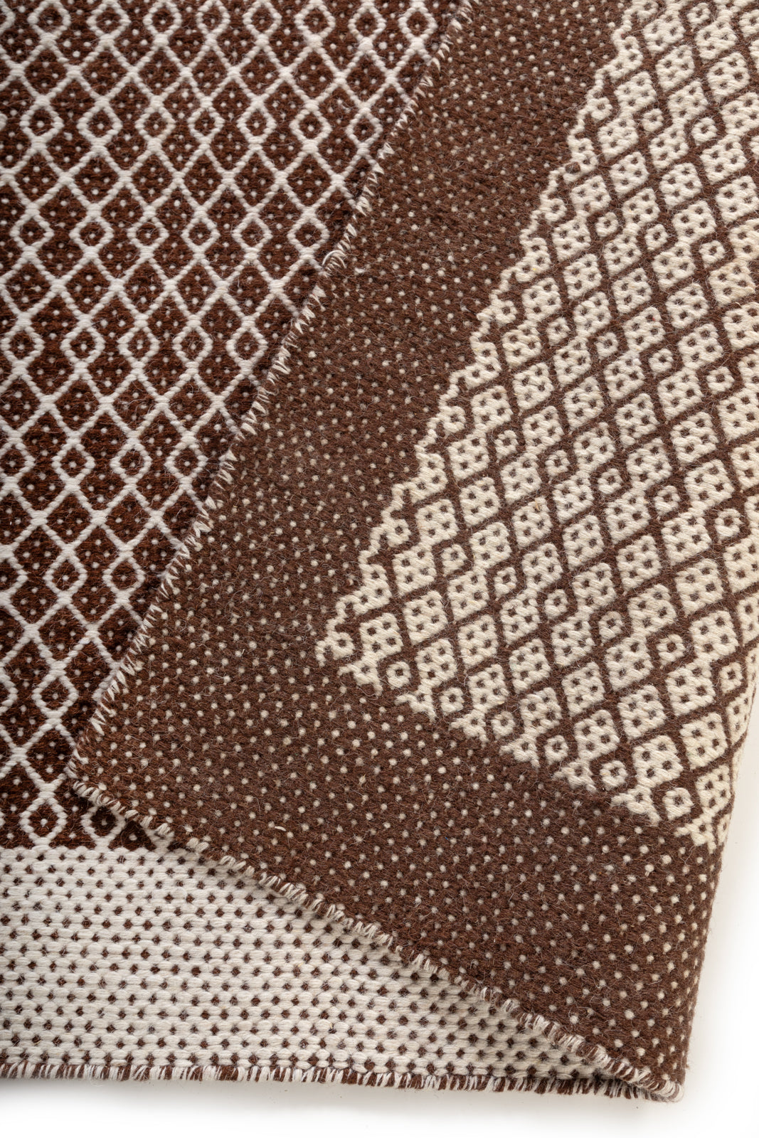 Lancet Wool Rug detail of the geometric pattern in wool
