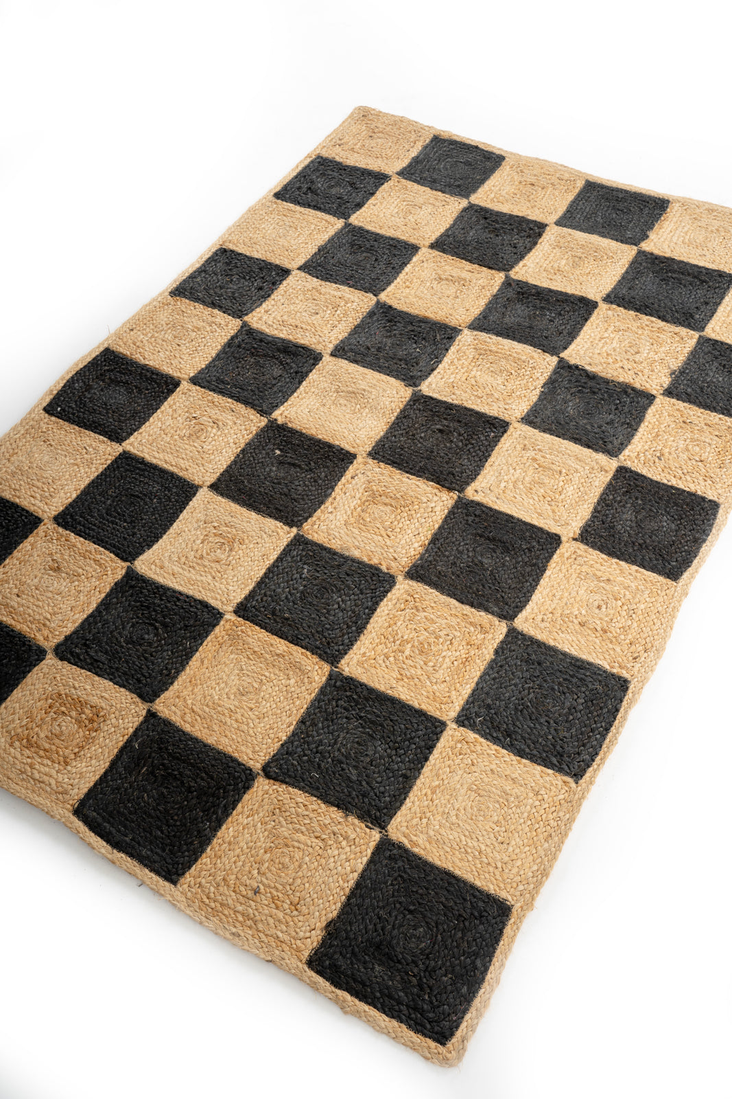 Lincoln checkered jute rug-Black - additional product view showing the jute rug