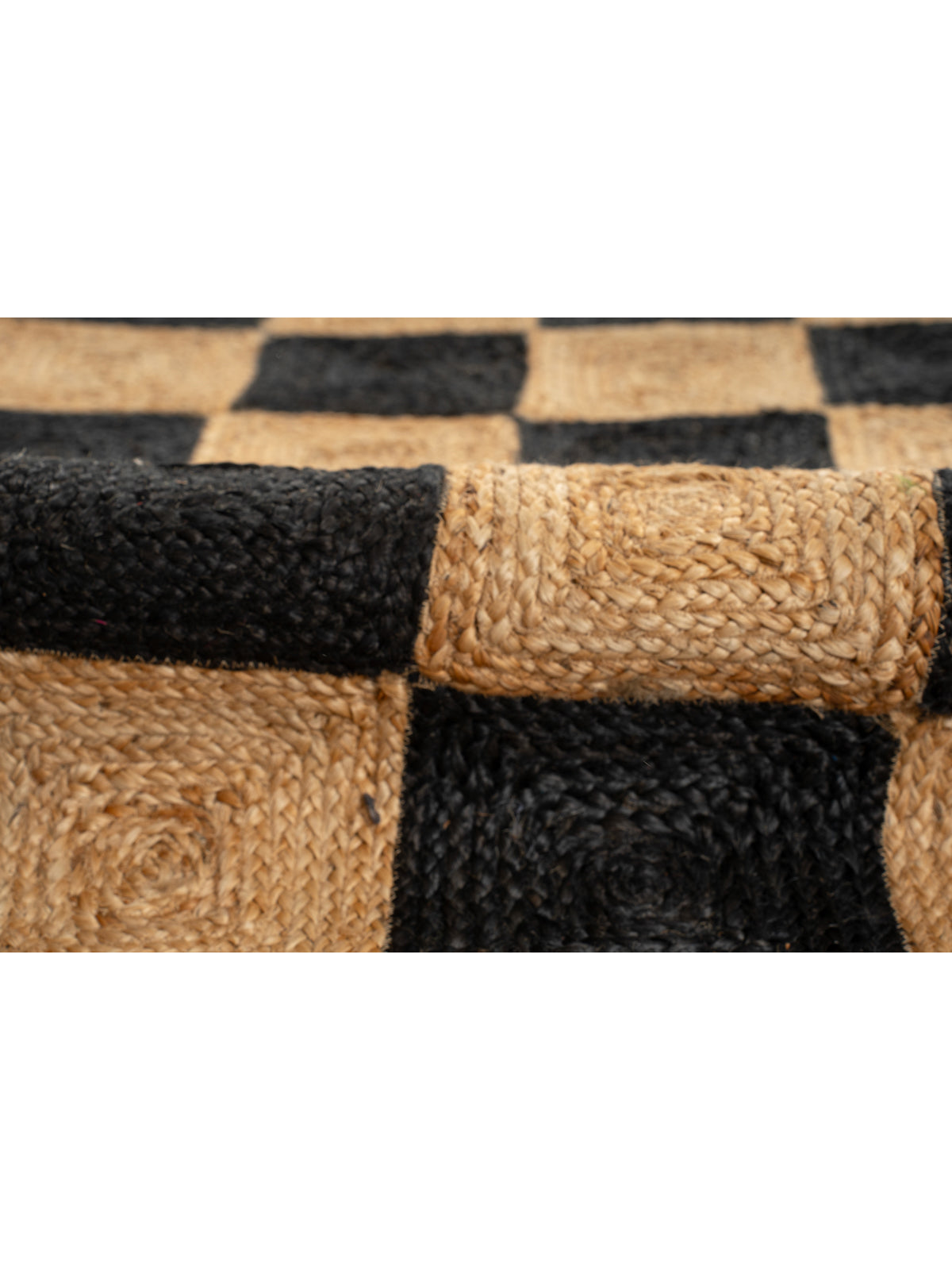 Lincoln checkered jute rug-Black - additional product view showing the jute rug