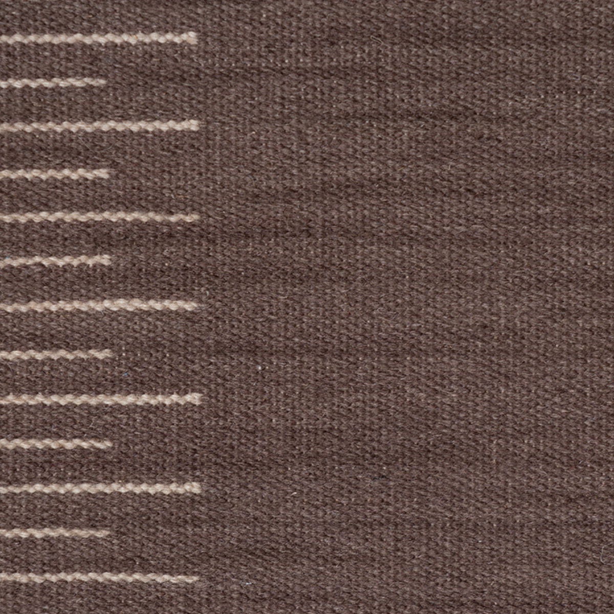 Linear Grid : Ember Bark close-up weave detail showing the wool surface