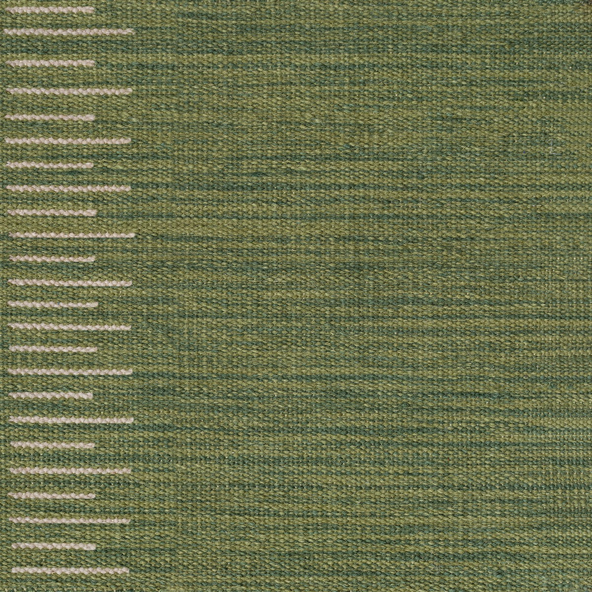 Linear Grid : Sage Meridian wool rug product view in green tones