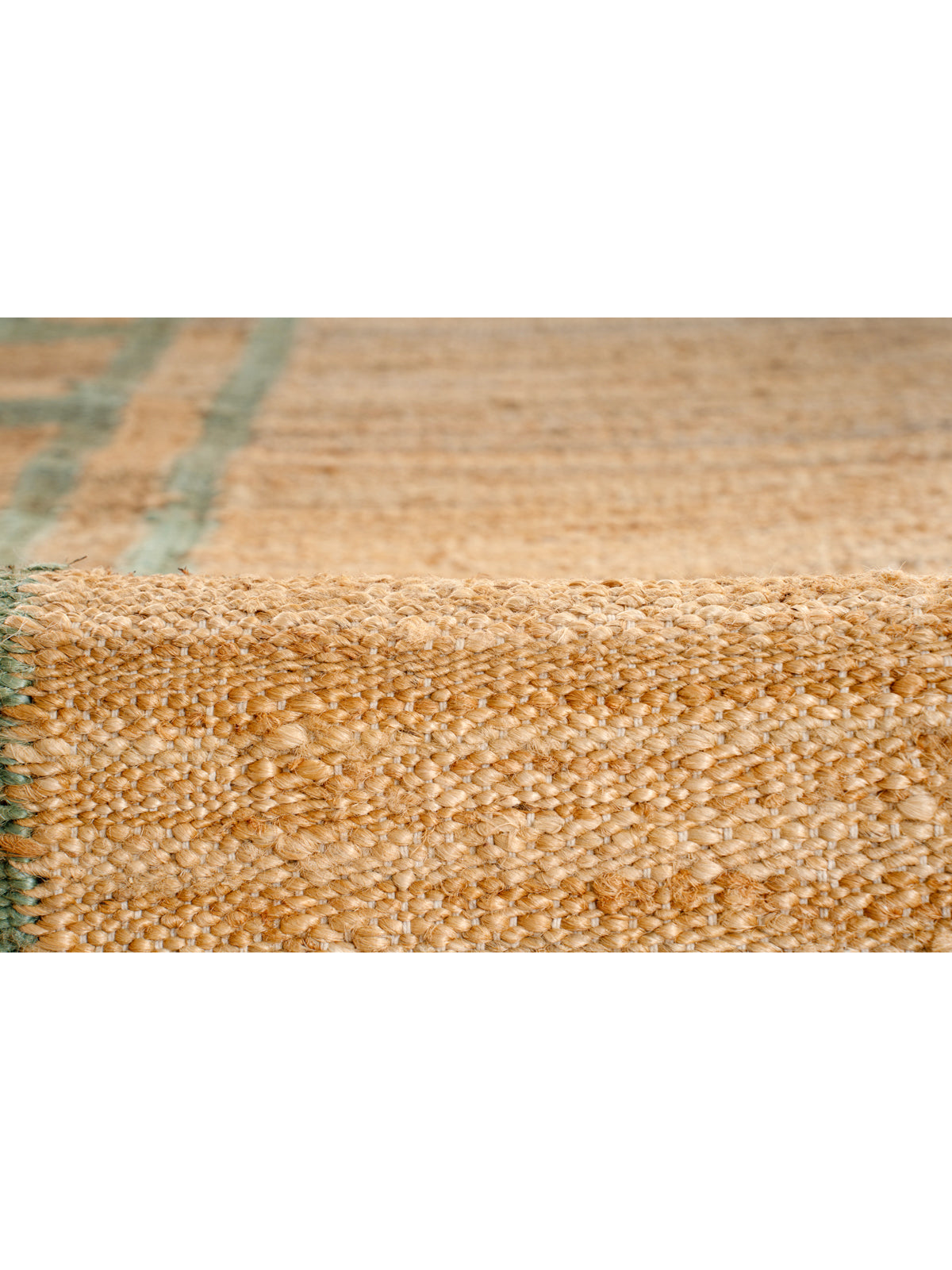 Lira scalloped hemp rug-Green - additional product view showing the hemp rug