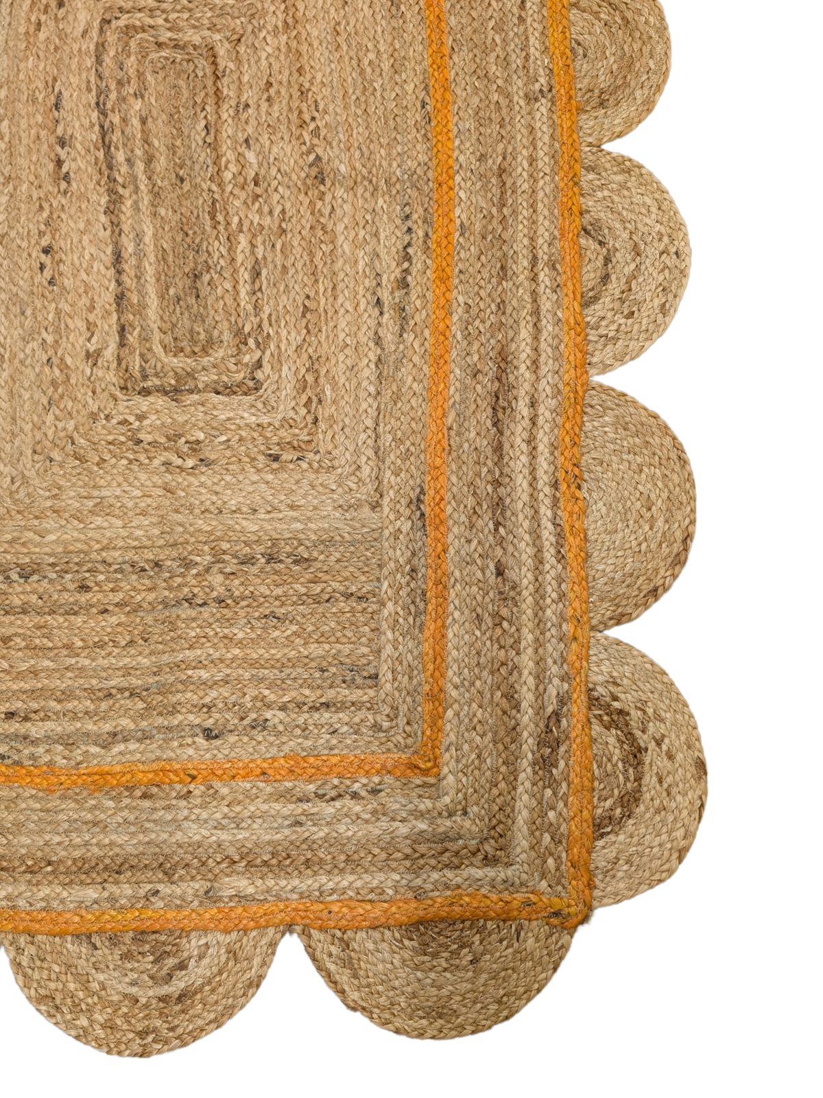 Loko scalloped area rug-Chrome close-up showing the cotton weave and surface texture