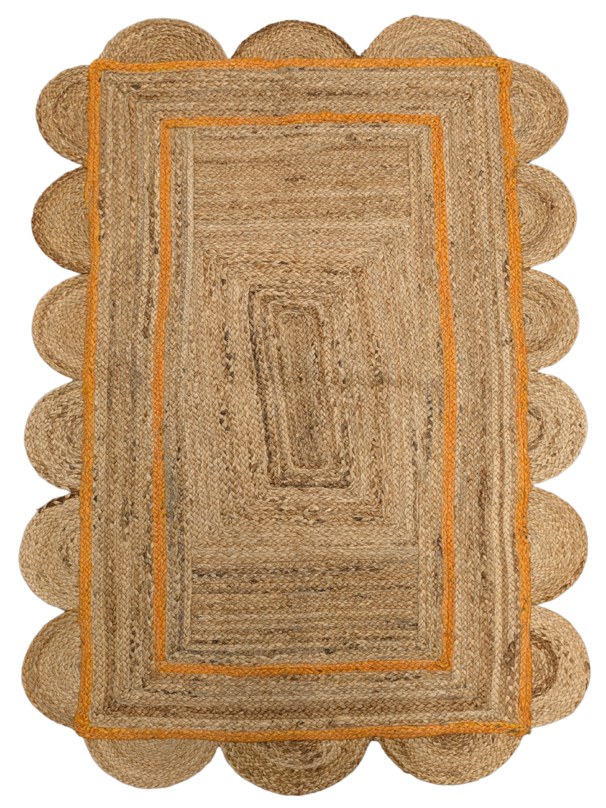Loko scalloped area rug-Chrome cotton rug in grey tones