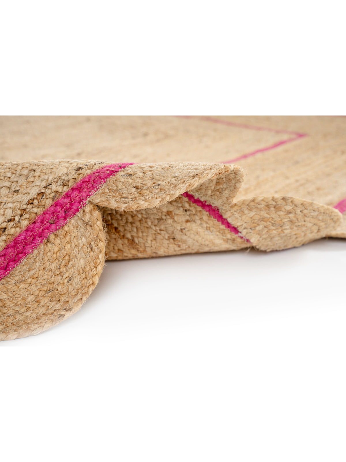 Loko scalloped area rug-Pink - additional product view showing the cotton rug