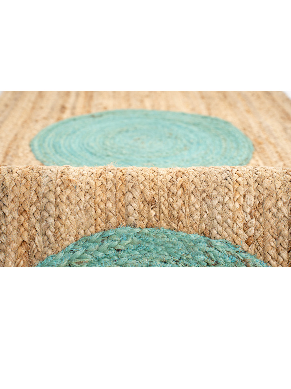 Lome Jute Runner Rug detail showing edge binding and jute finishing of the runner