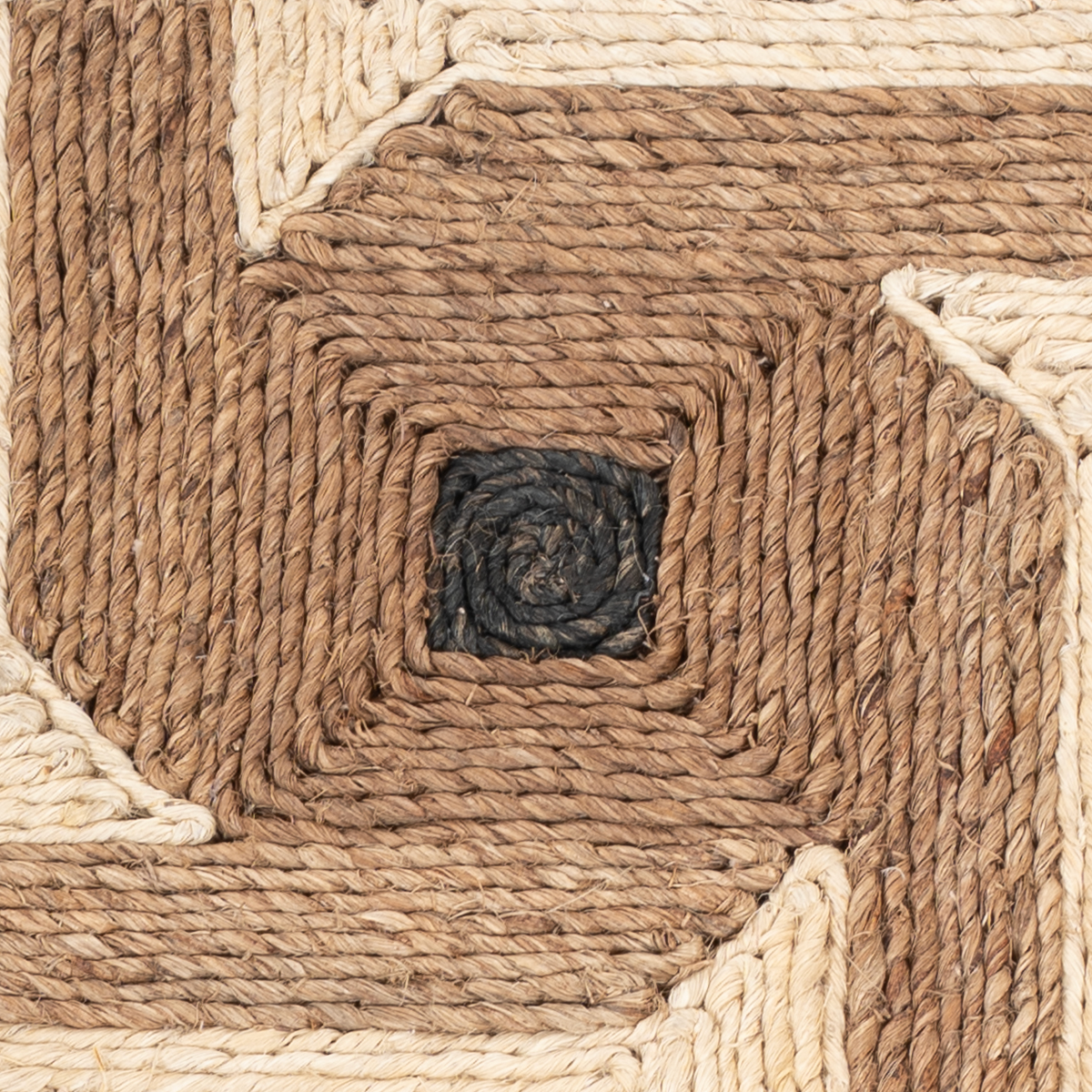 Looma : Bindu close-up showing the mixed fibre weave and geometric motif