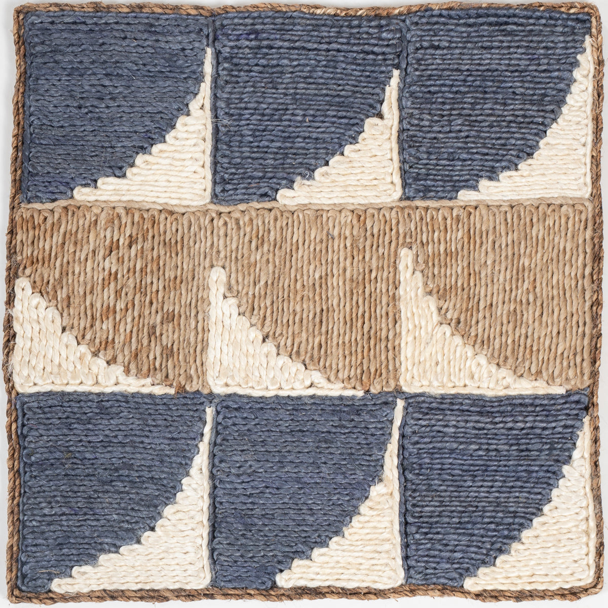 Looma : Chaand mixed fibre rug in blue tones