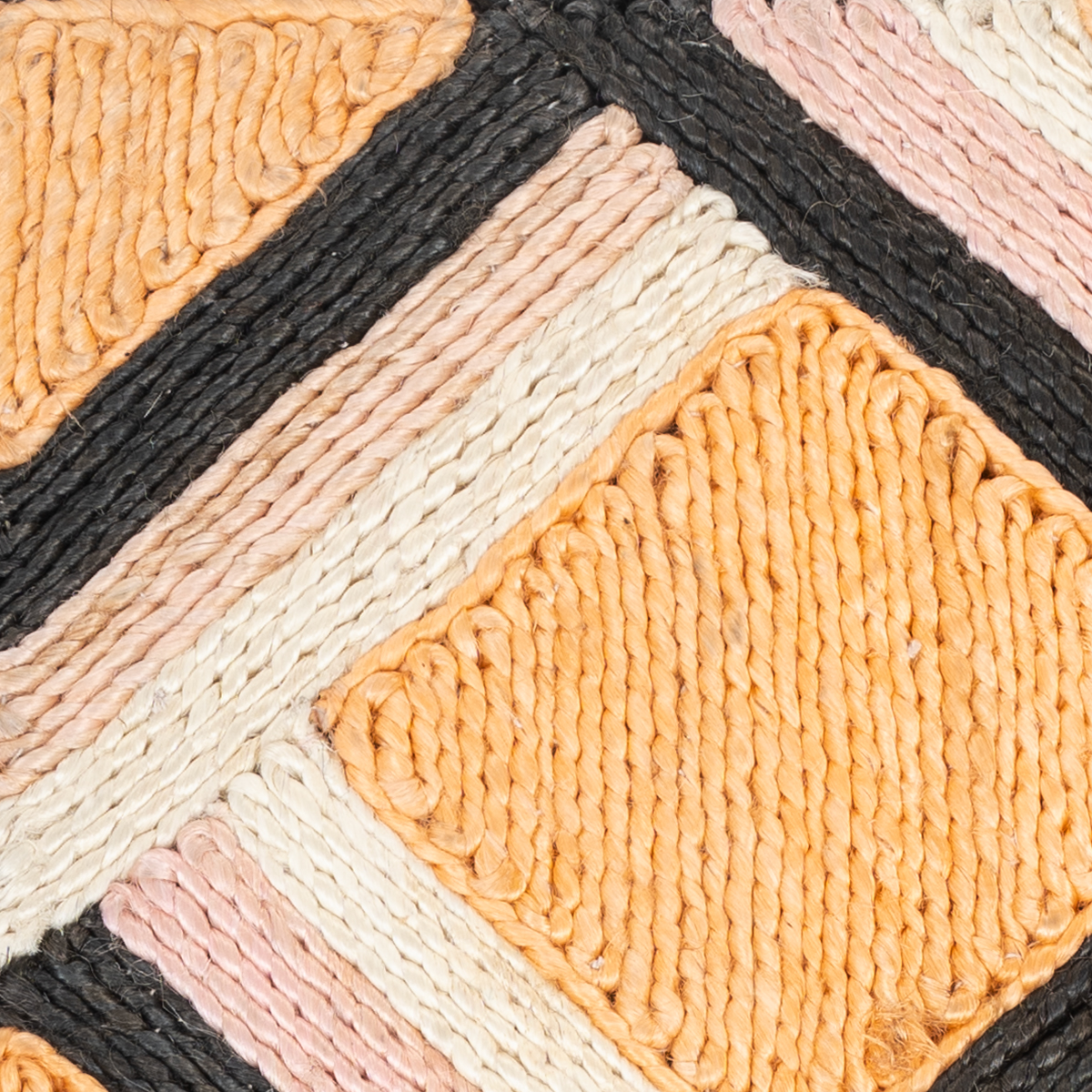 Looma : Raina close-up showing the mixed fibre weave and striped pattern