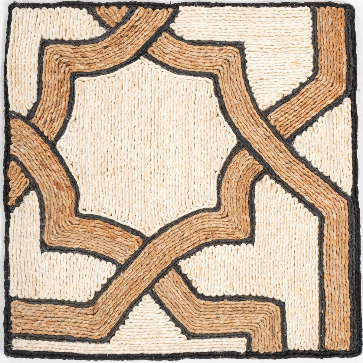 Looma : Rekha mixed fibre rug in neutral tones