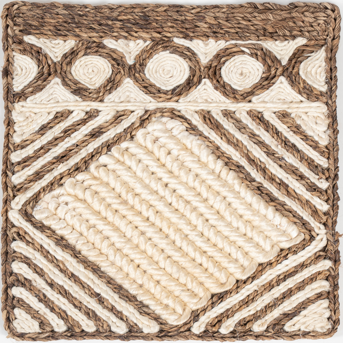 Looma : Scroll mixed fibre rug in neutral tones