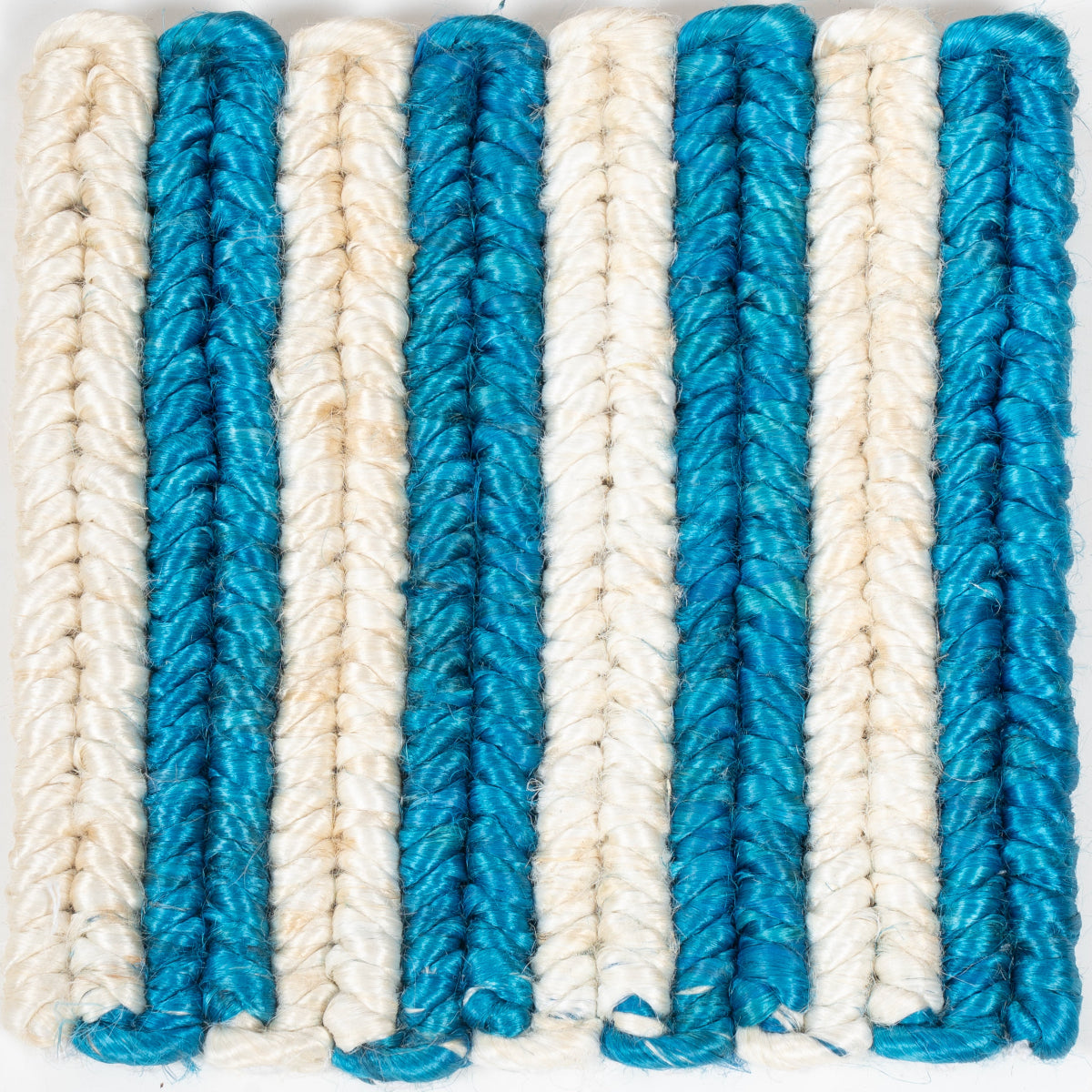 Looma : Stripe mixed fibre rug in neutral tones