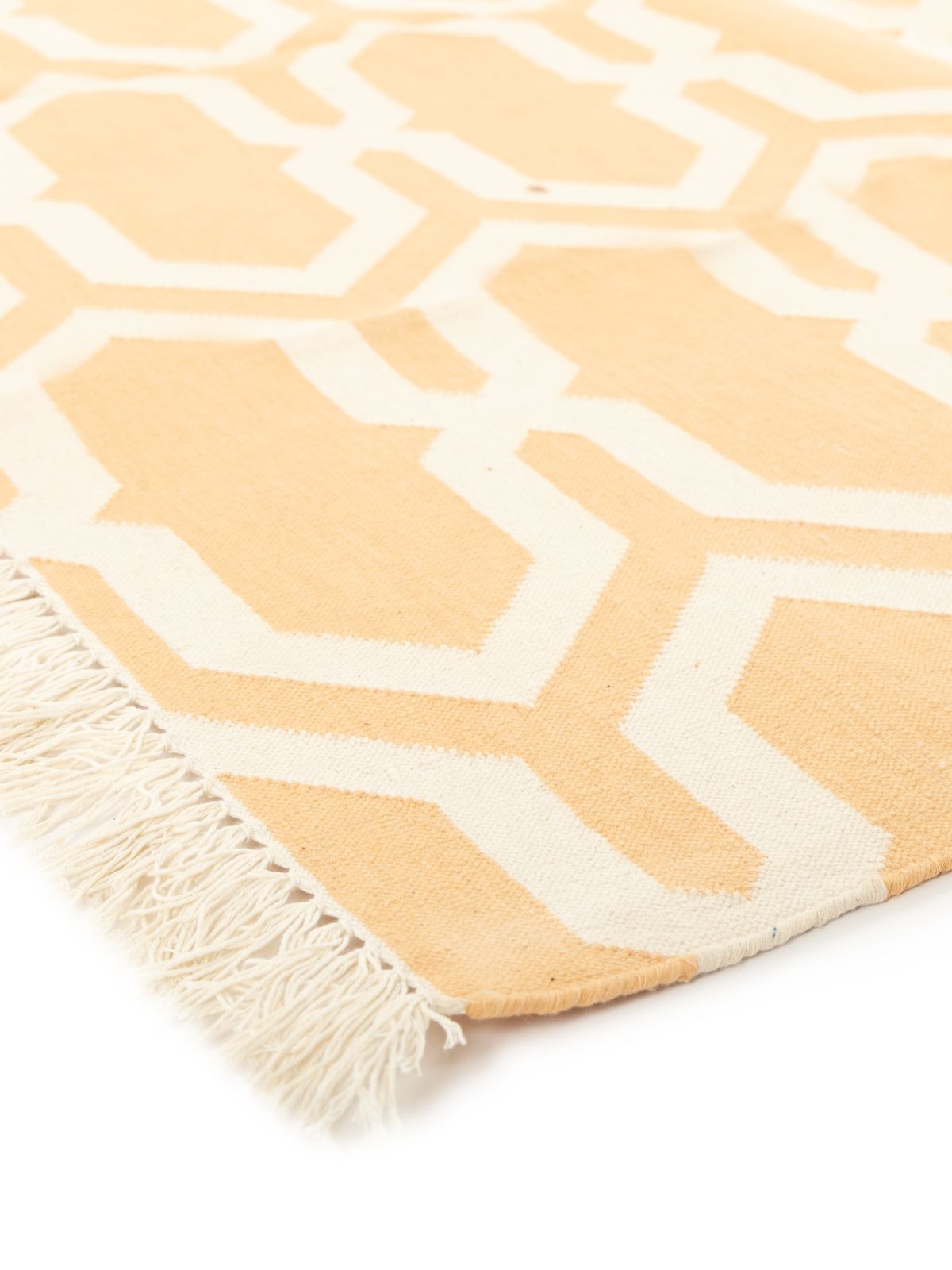Majestic Marigold Moroccan Rug close-up showing the wool weave and traditional motif