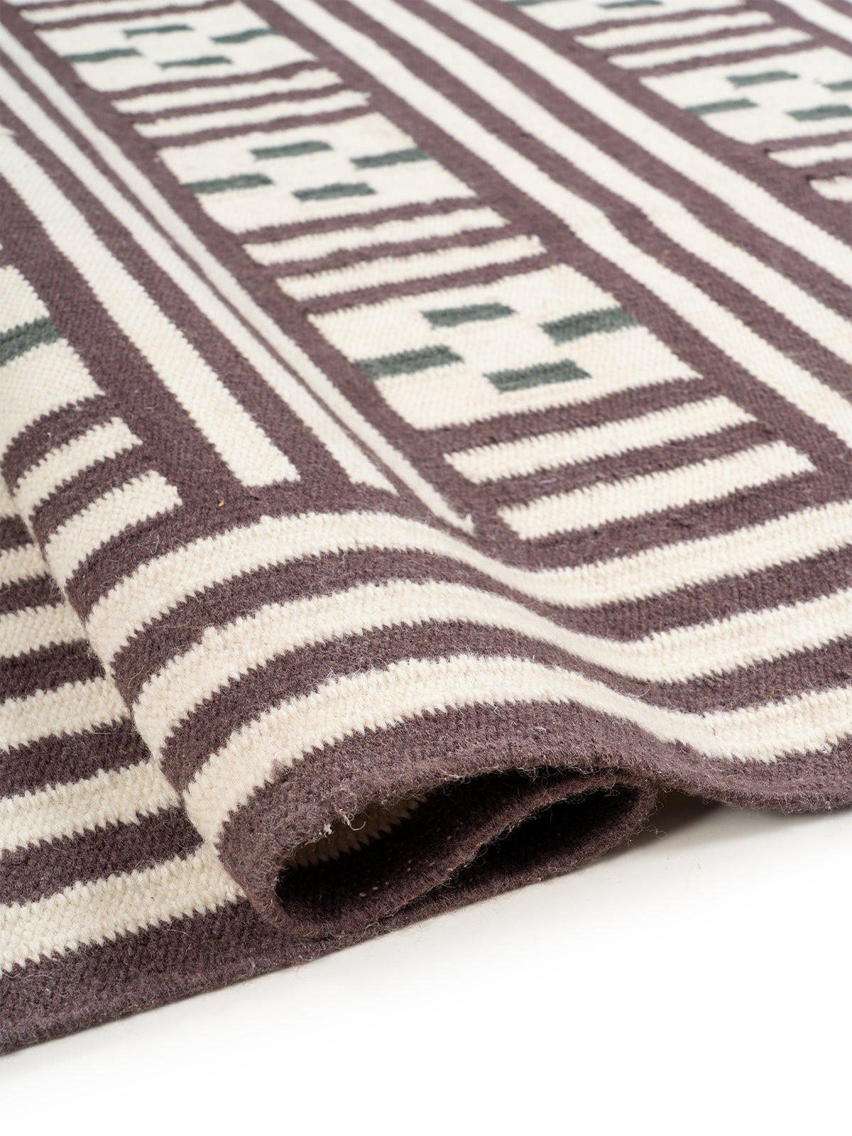 Maltese Cross Flatweave Rug - texture detail showing wool surface