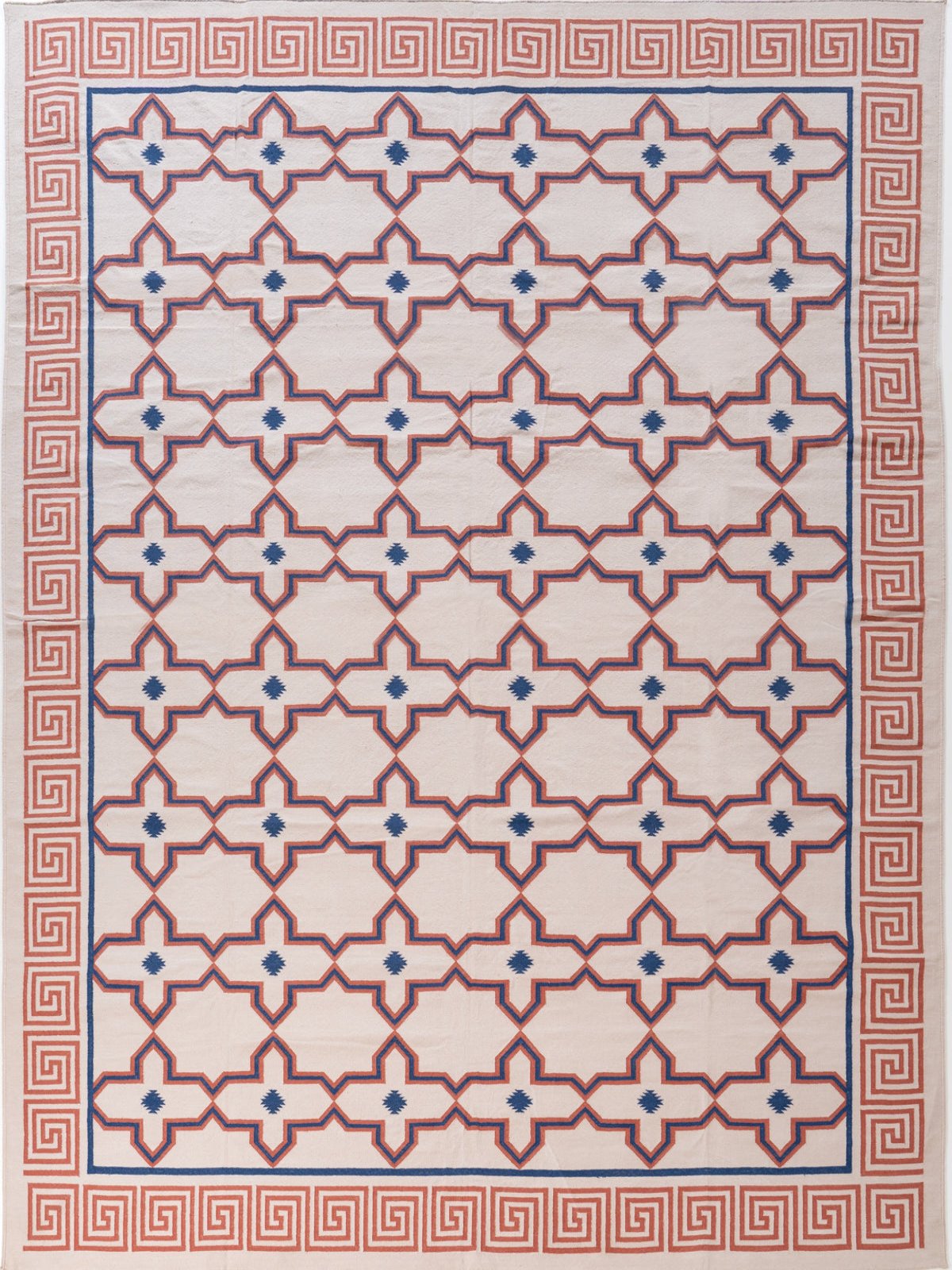 Mandvi Lattice Flatweave Rug cotton rug in neutral tones