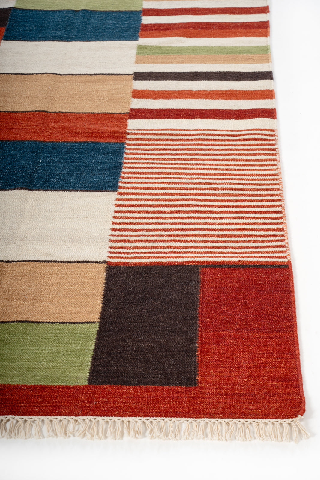 Marrakech Mosaic Wool Rug wool rug styled in a living room interior