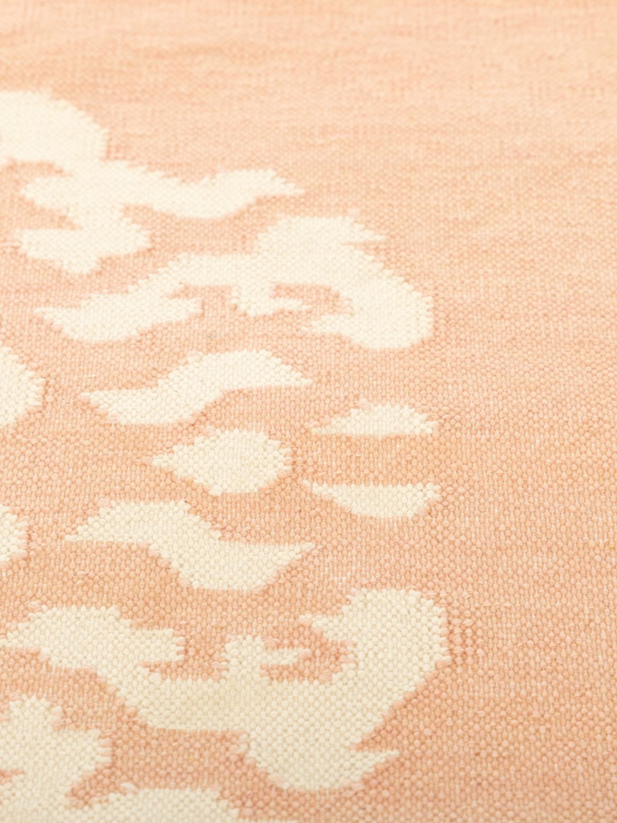 Medallion Flatweave rug-Peach - texture detail showing cotton surface