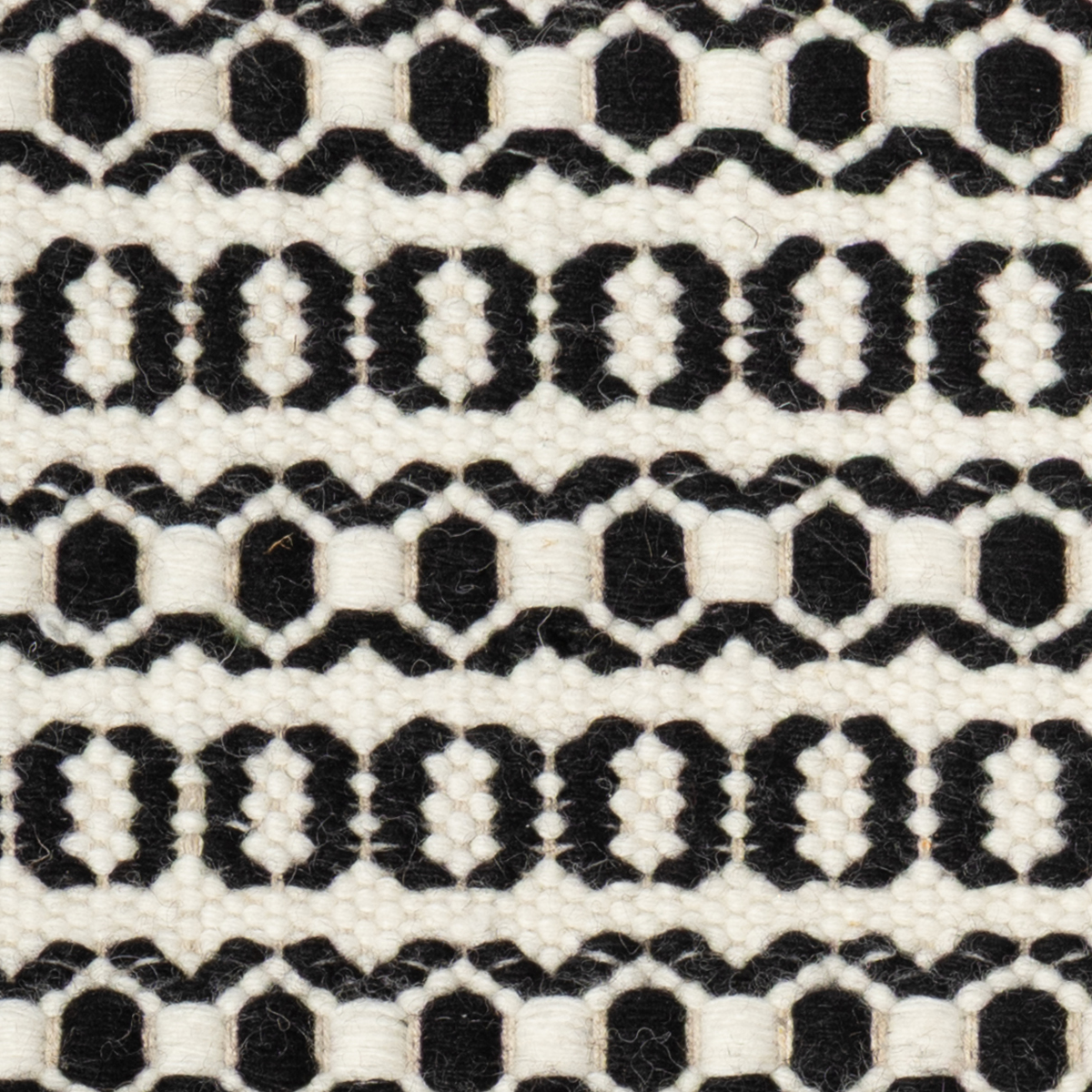 Mehr Kohi close-up showing the wool weave and striped pattern