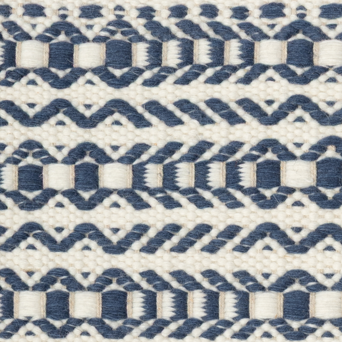 Mehr Nila close-up showing the wool weave and striped pattern